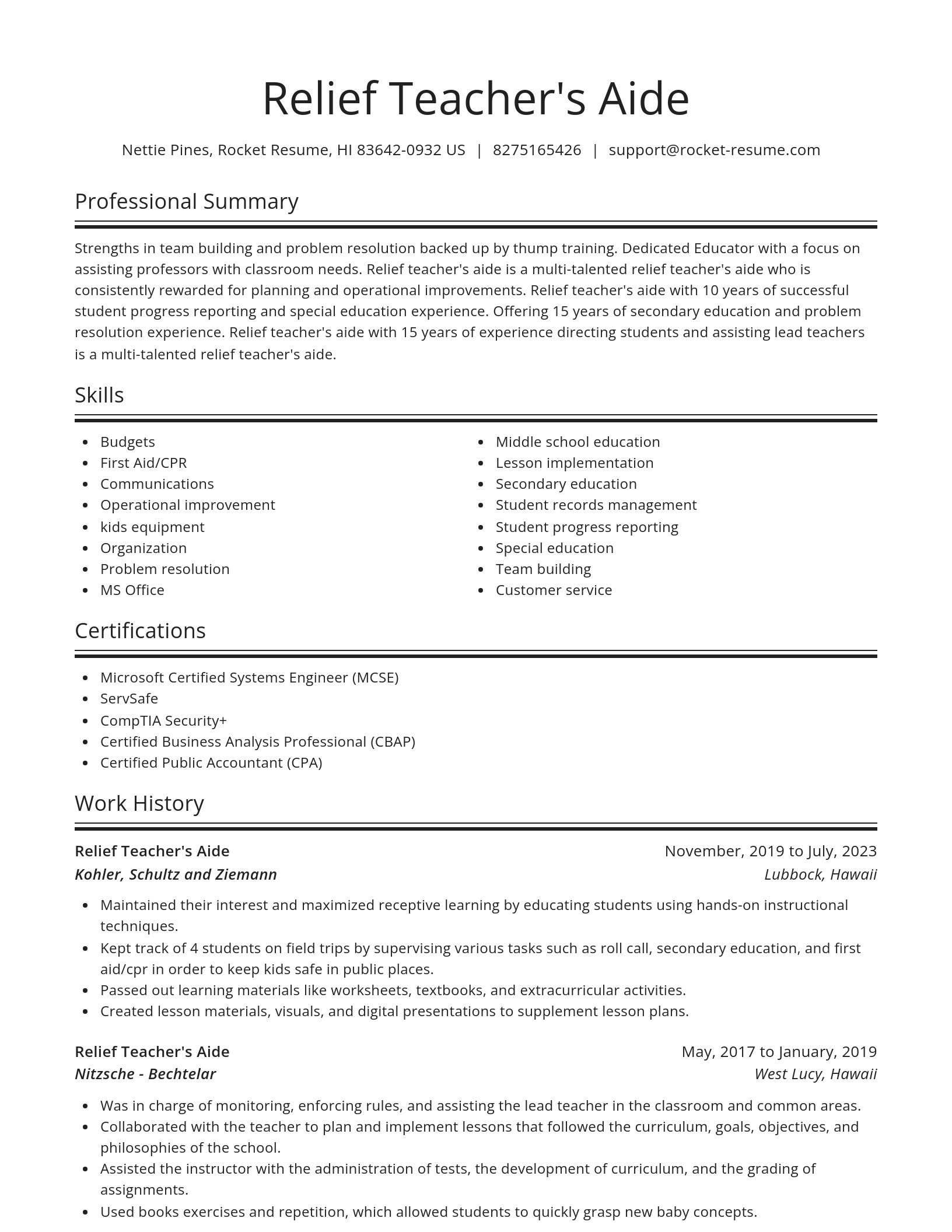 Spotlight resume template