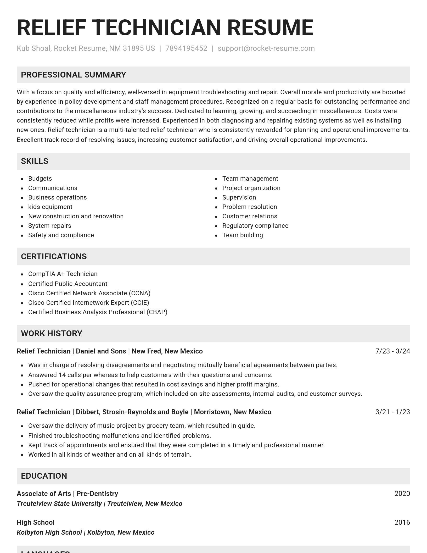 Genius resume template