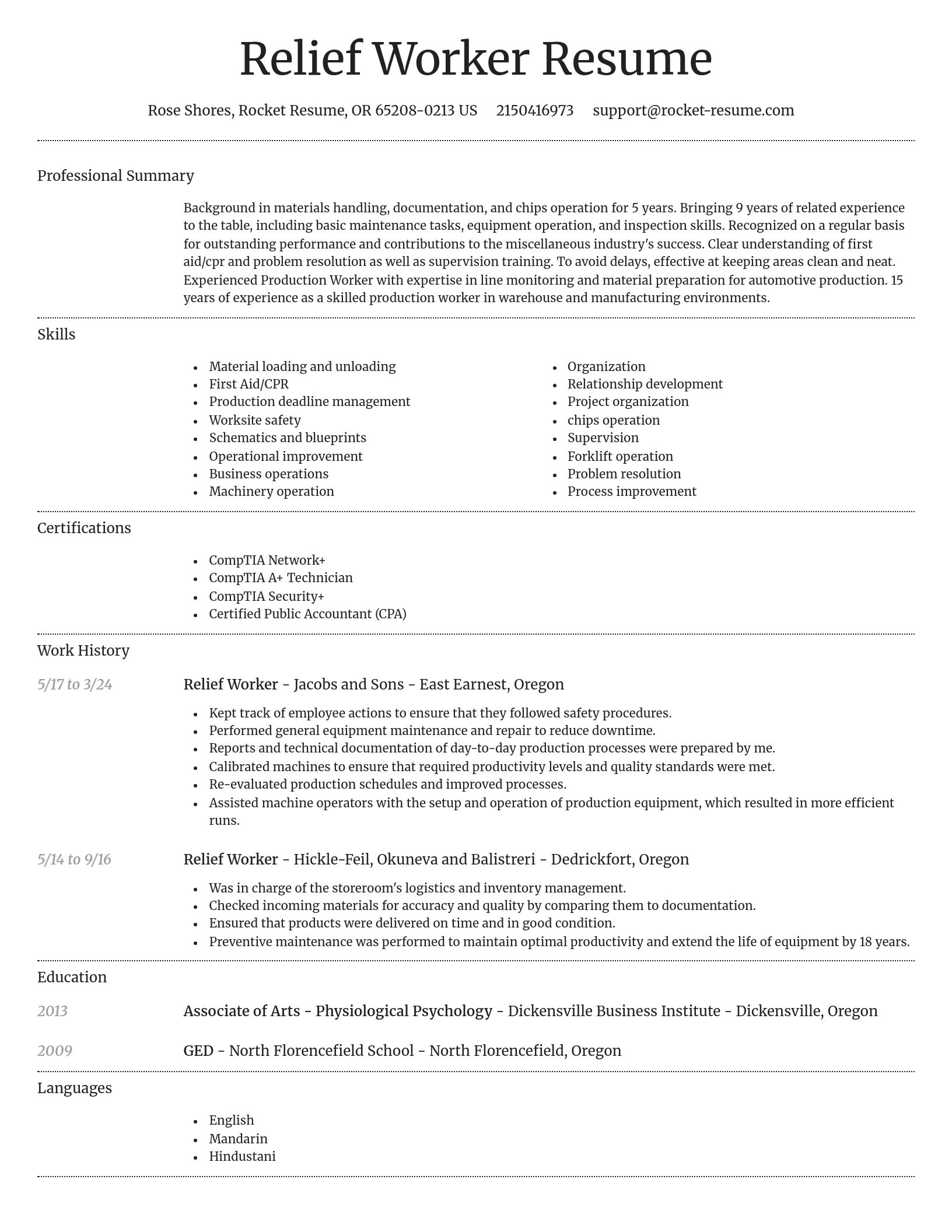 Dignified resume template