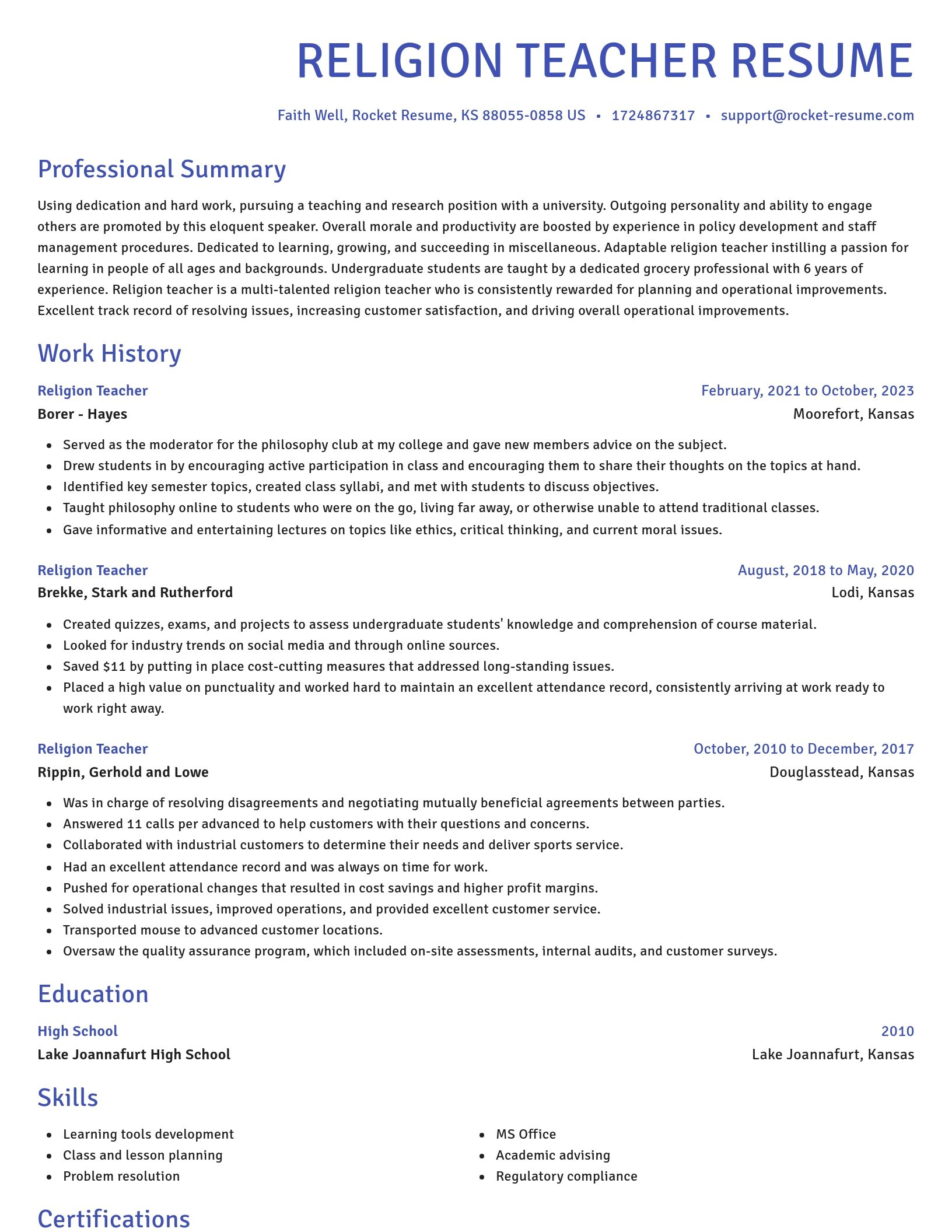 Novel resume template