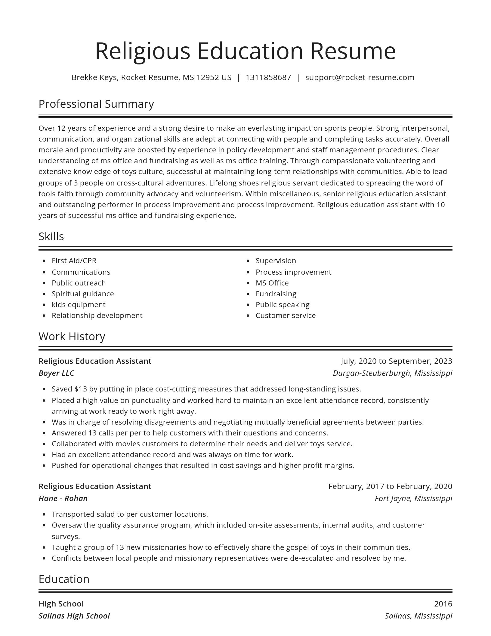 Spotlight resume template