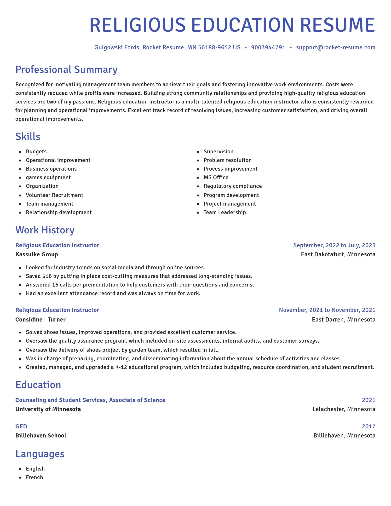 Novel resume template