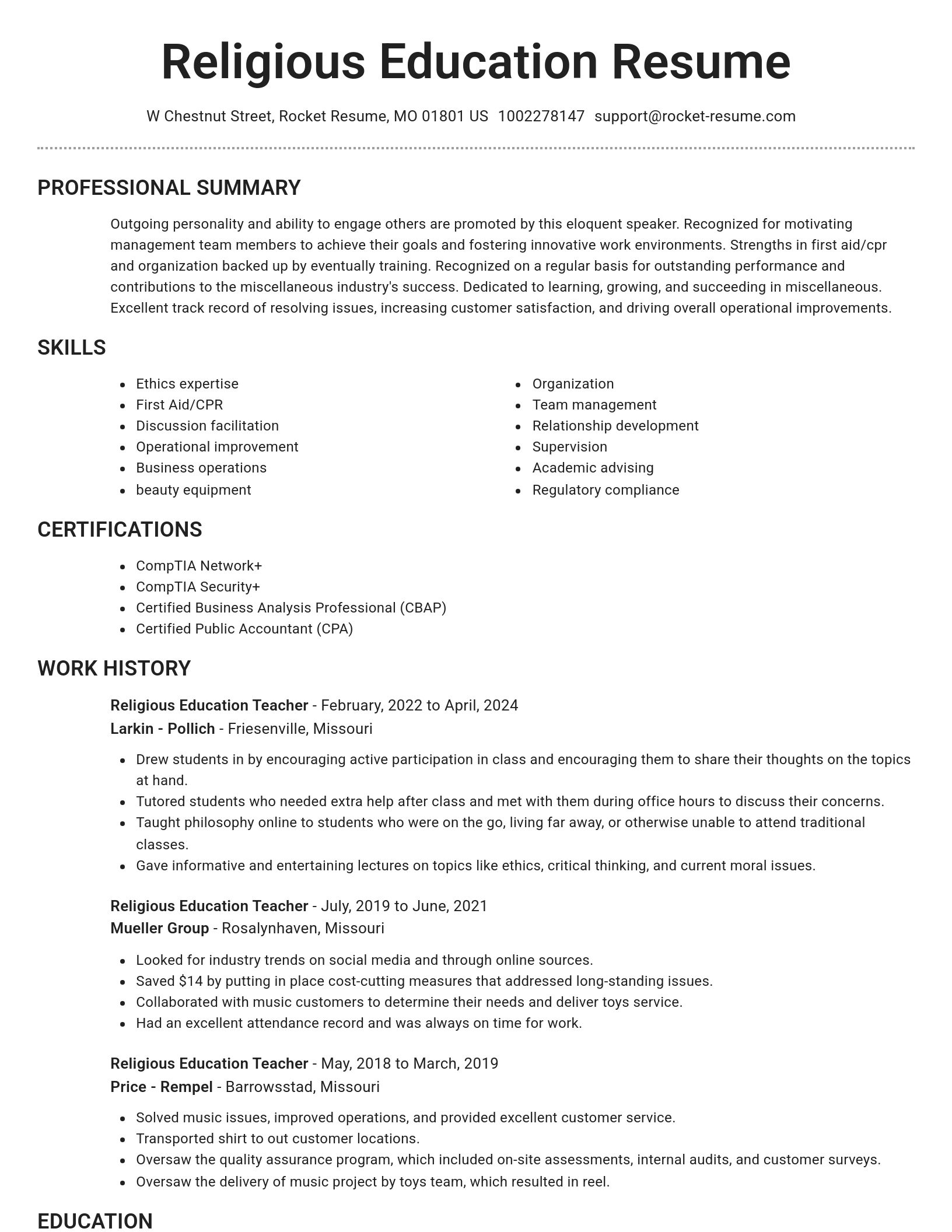 Brilliant resume template