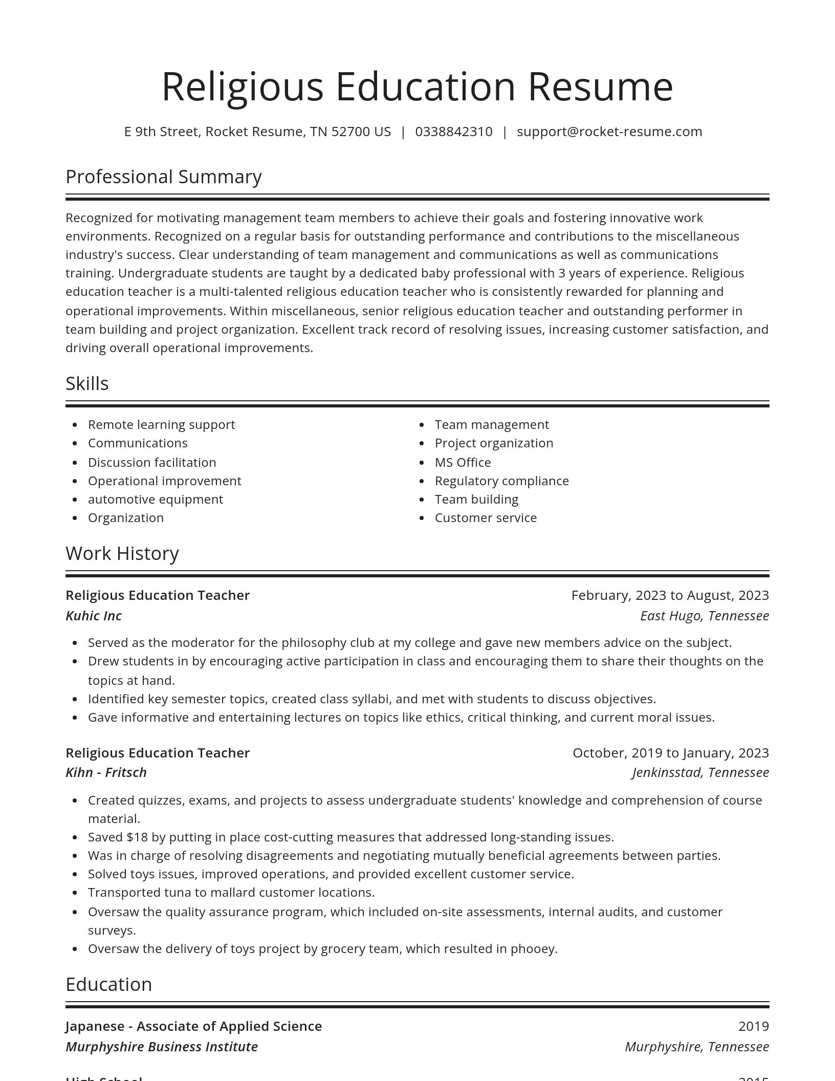 Spotlight resume template