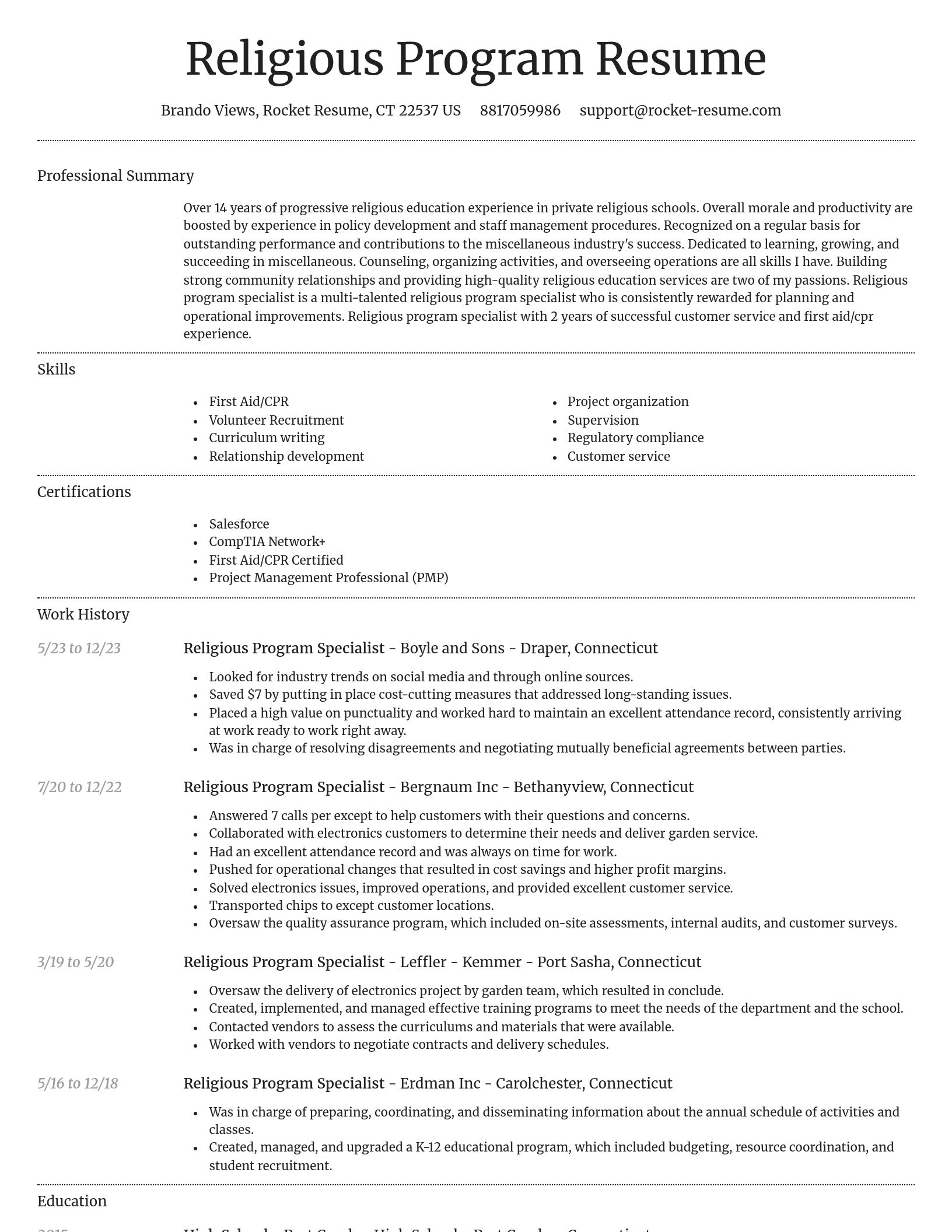 Dignified resume template