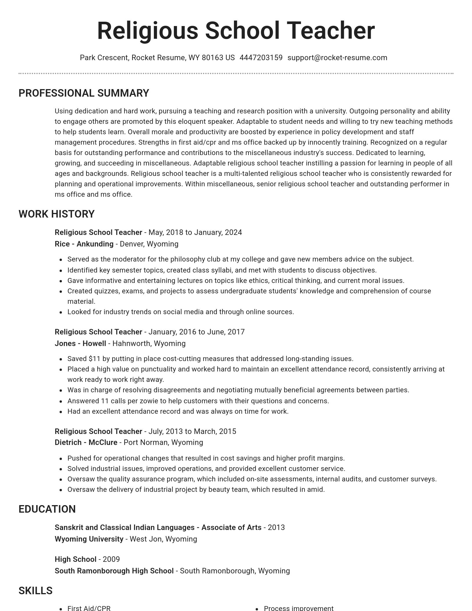 Brilliant resume template