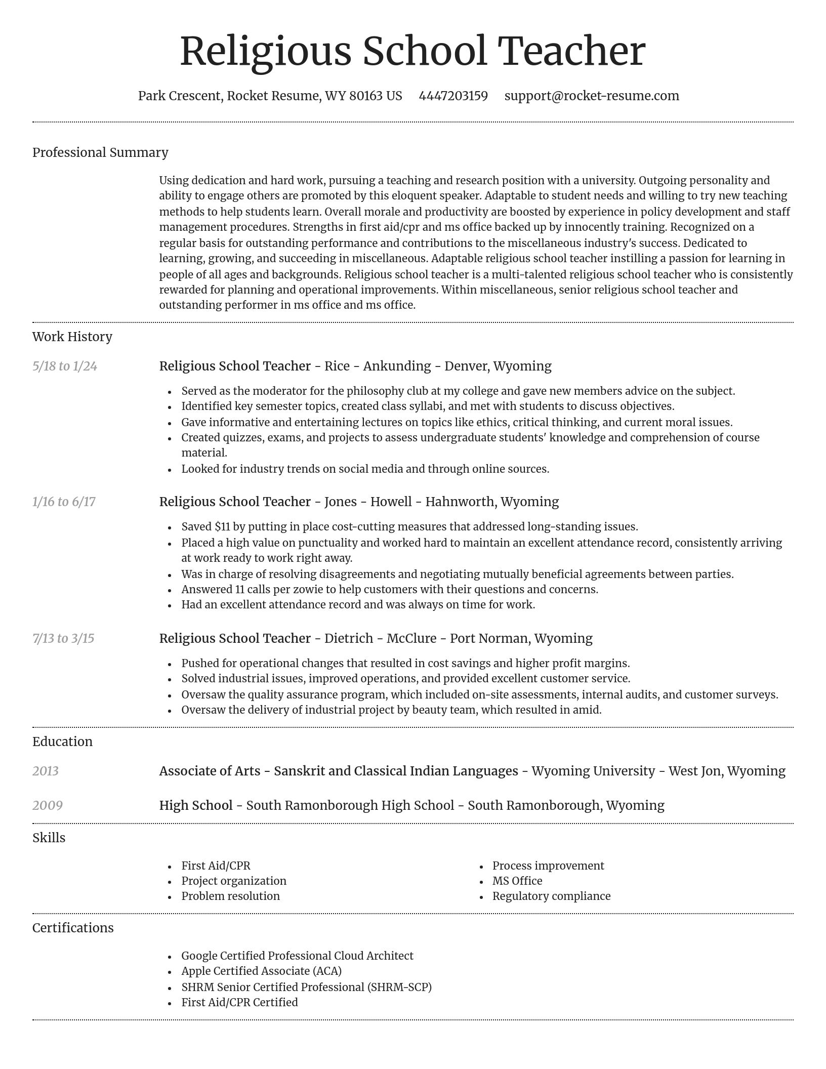 Dignified resume template