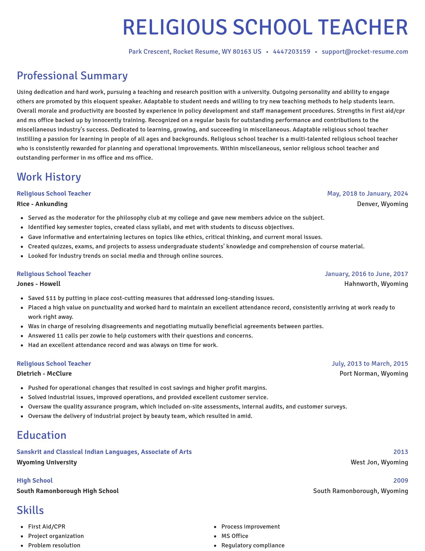 Novel resume template