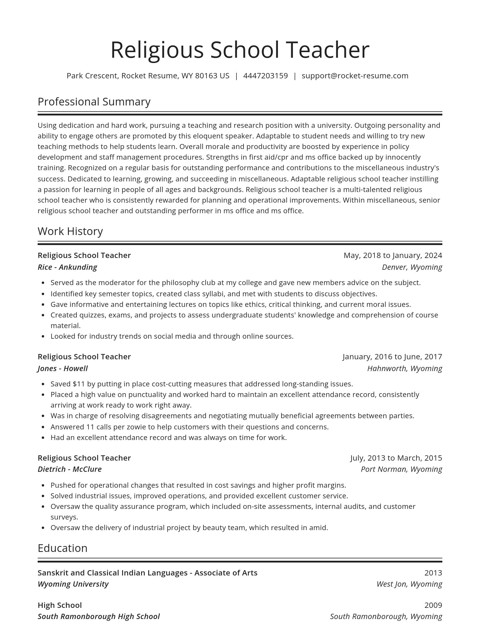 Spotlight resume template