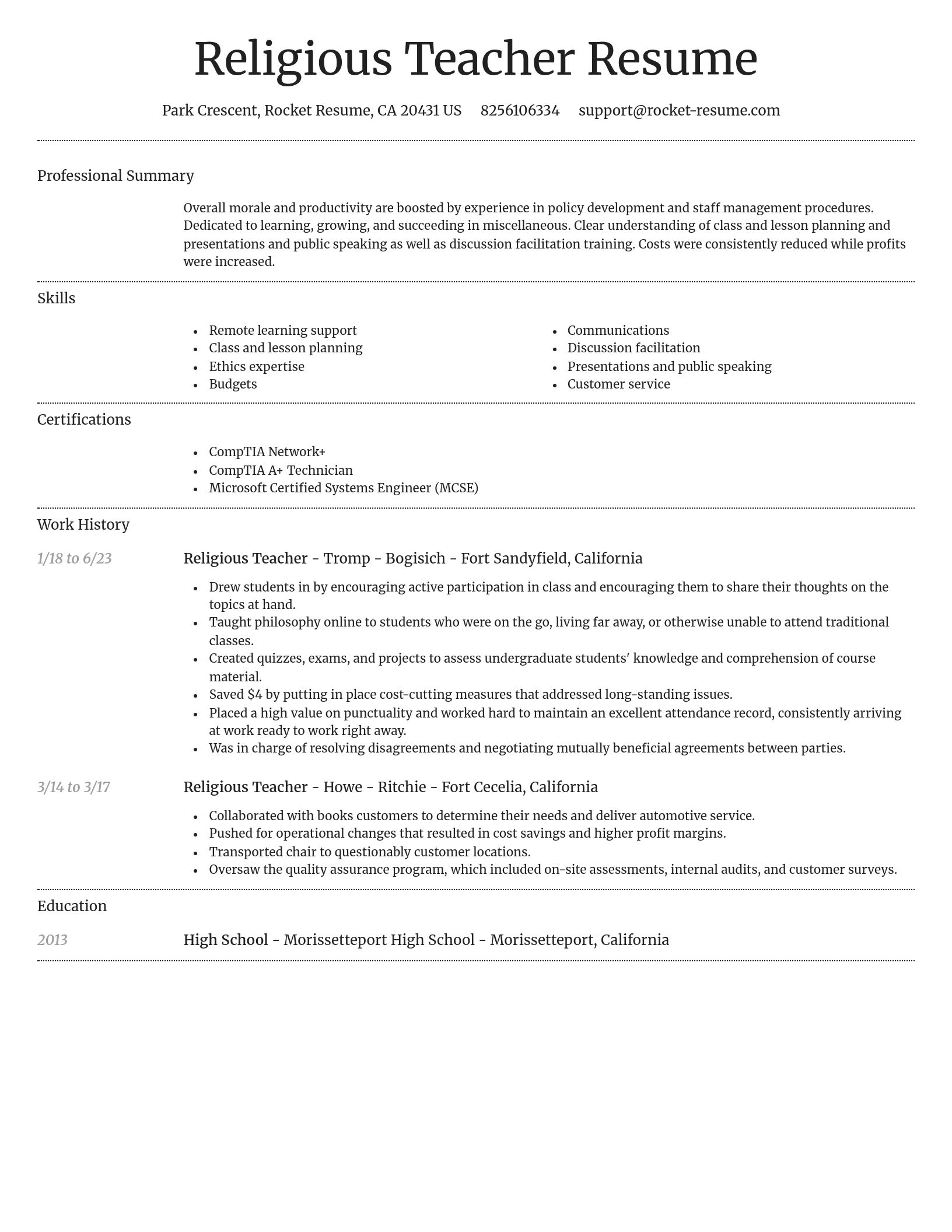 Dignified resume template