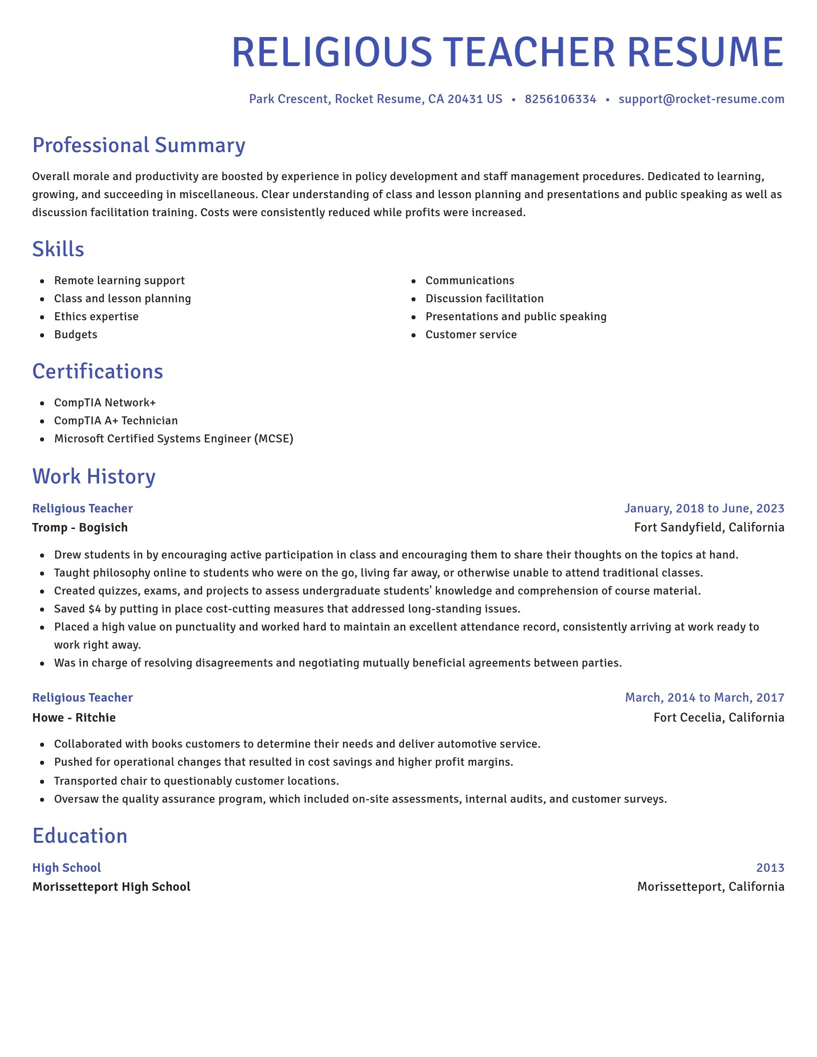 Novel resume template