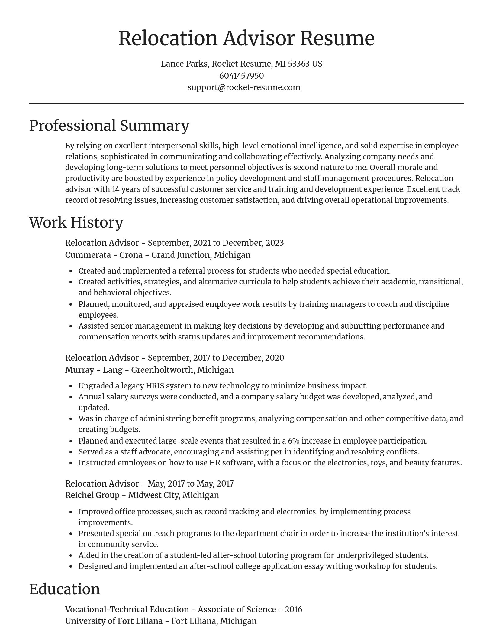 Focal Point resume template
