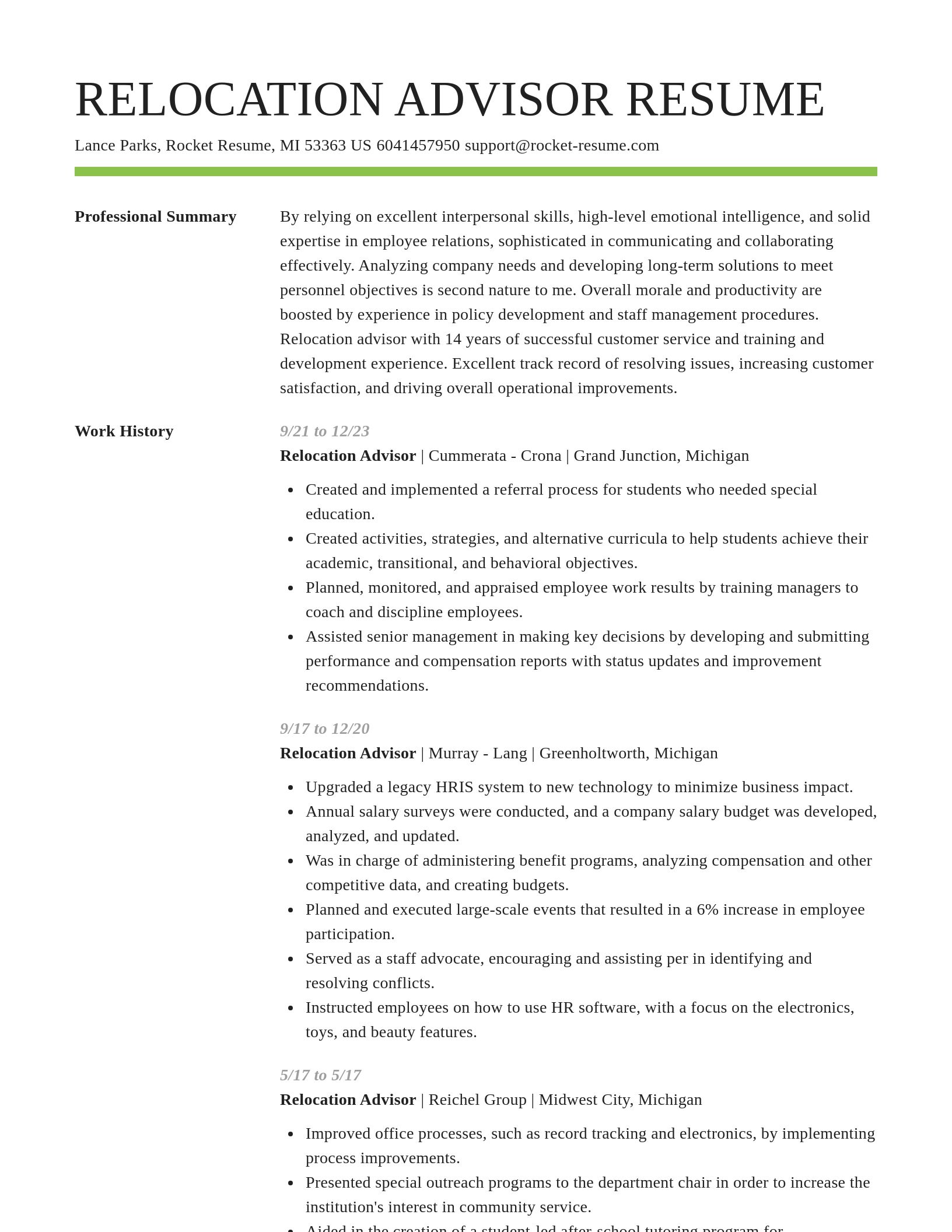 Smart resume template