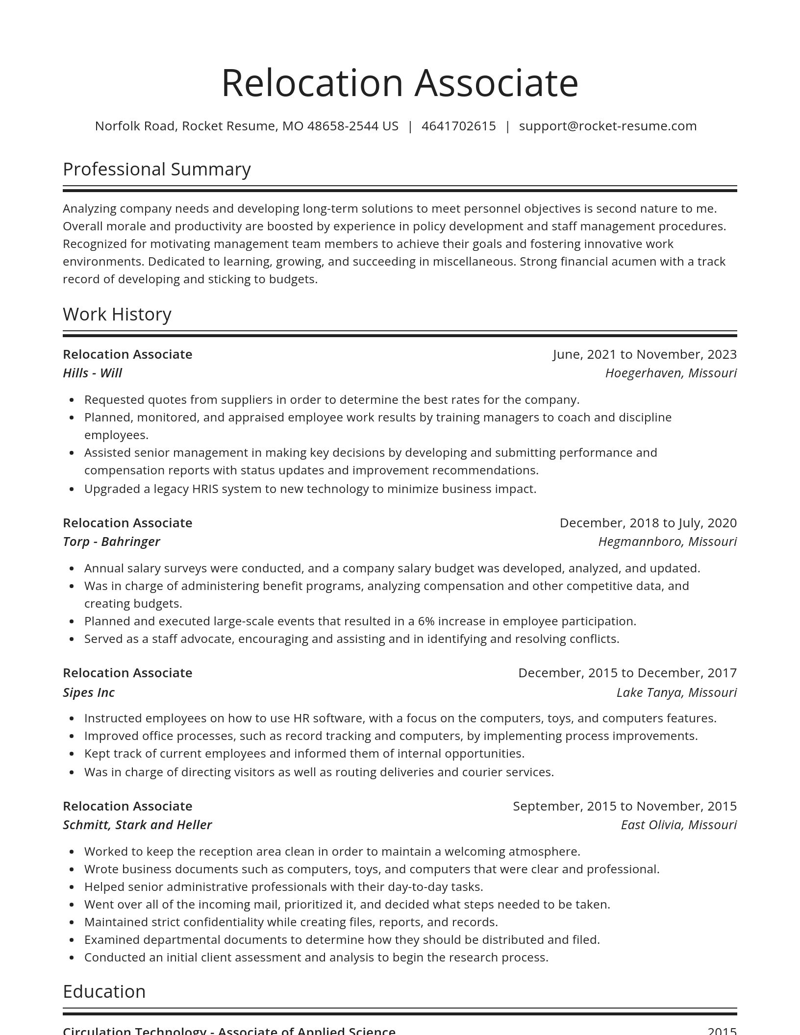 Spotlight resume template