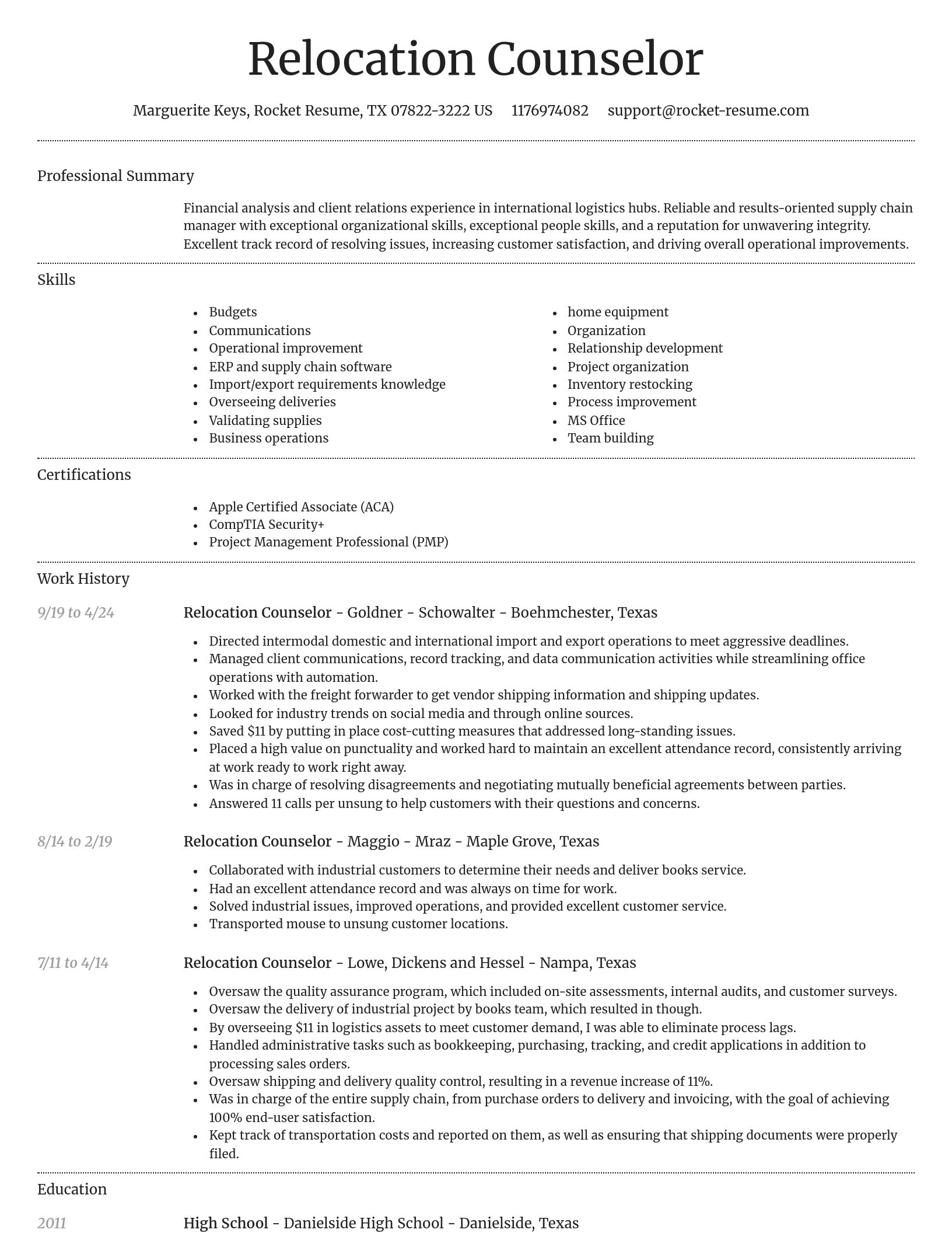 Dignified resume template