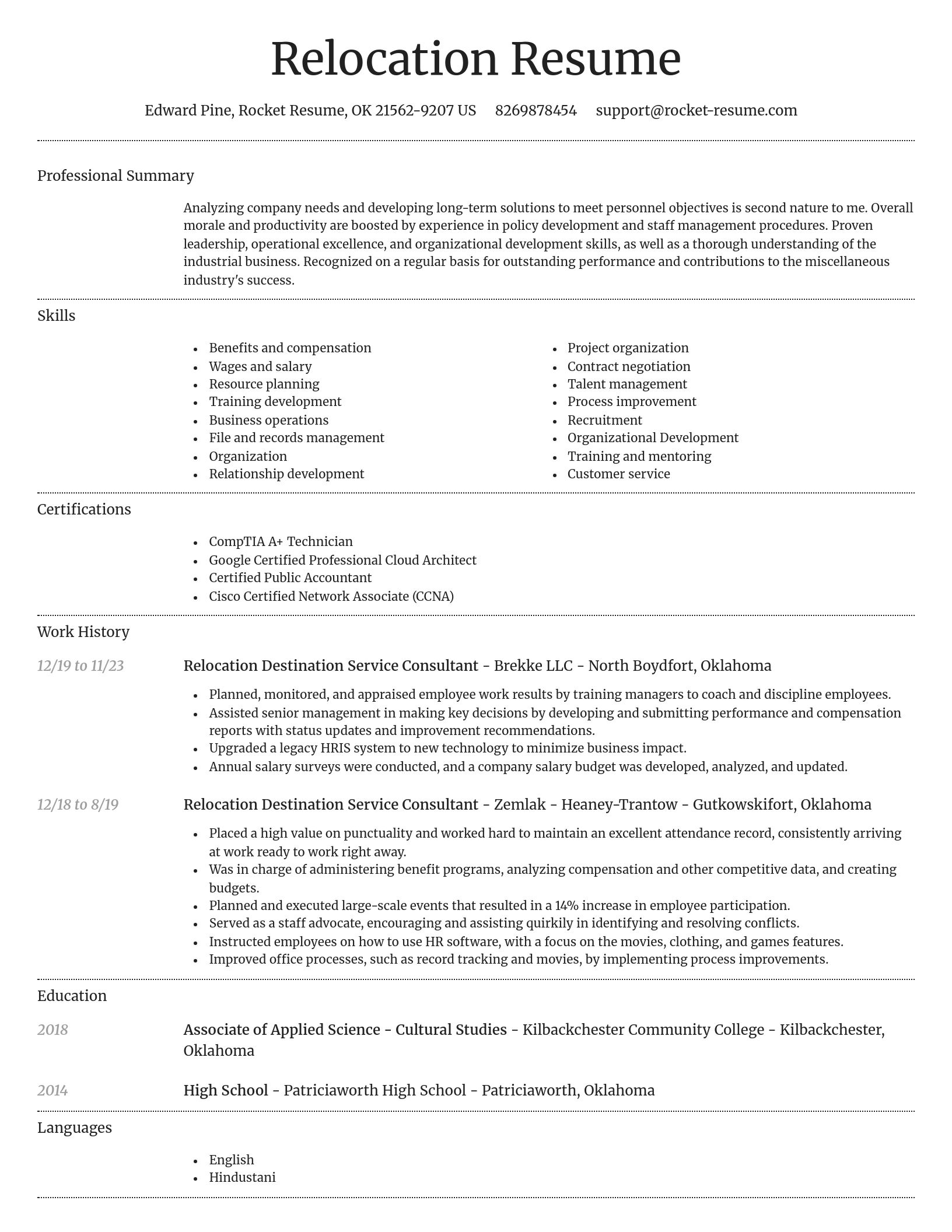 Dignified resume template