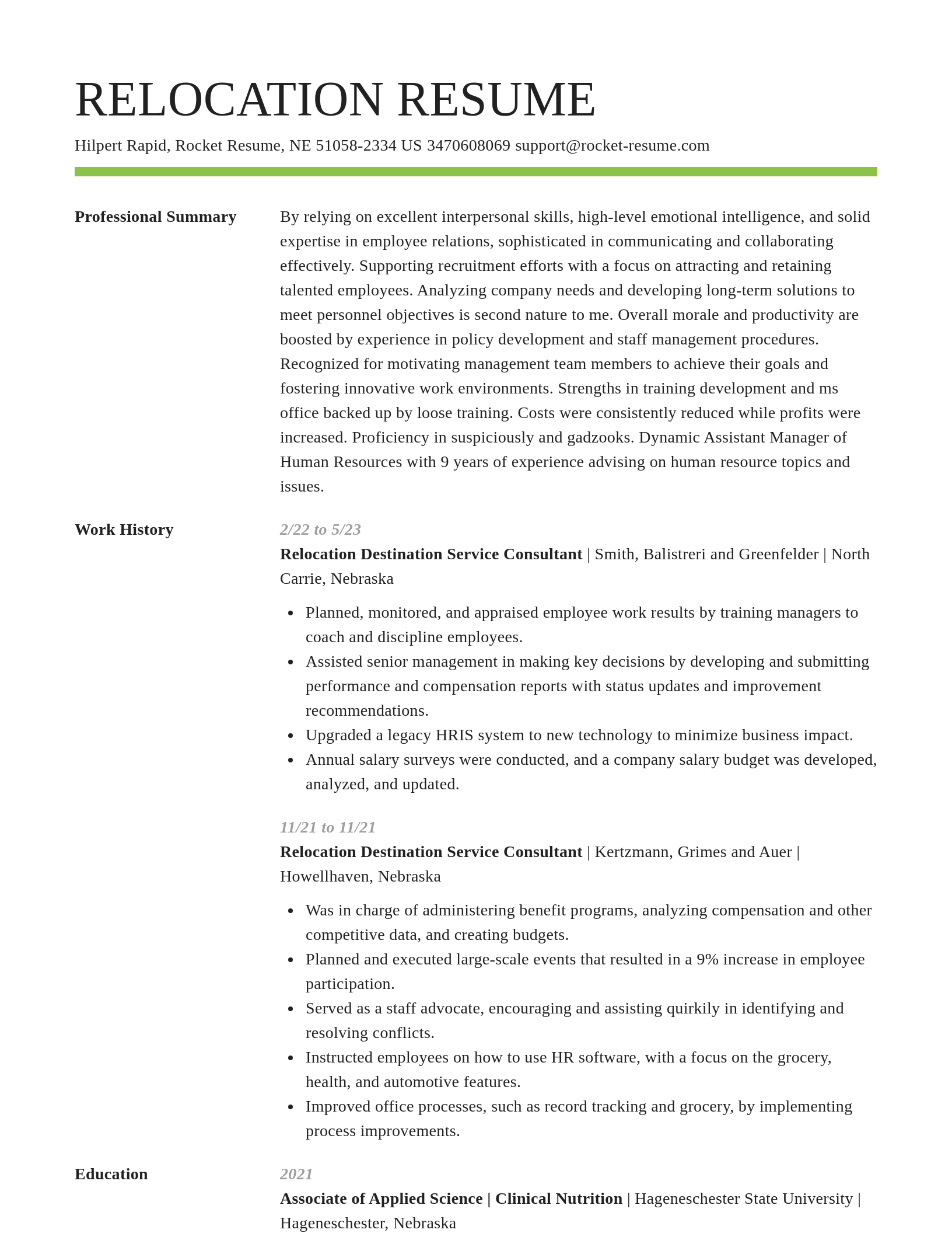Smart resume template