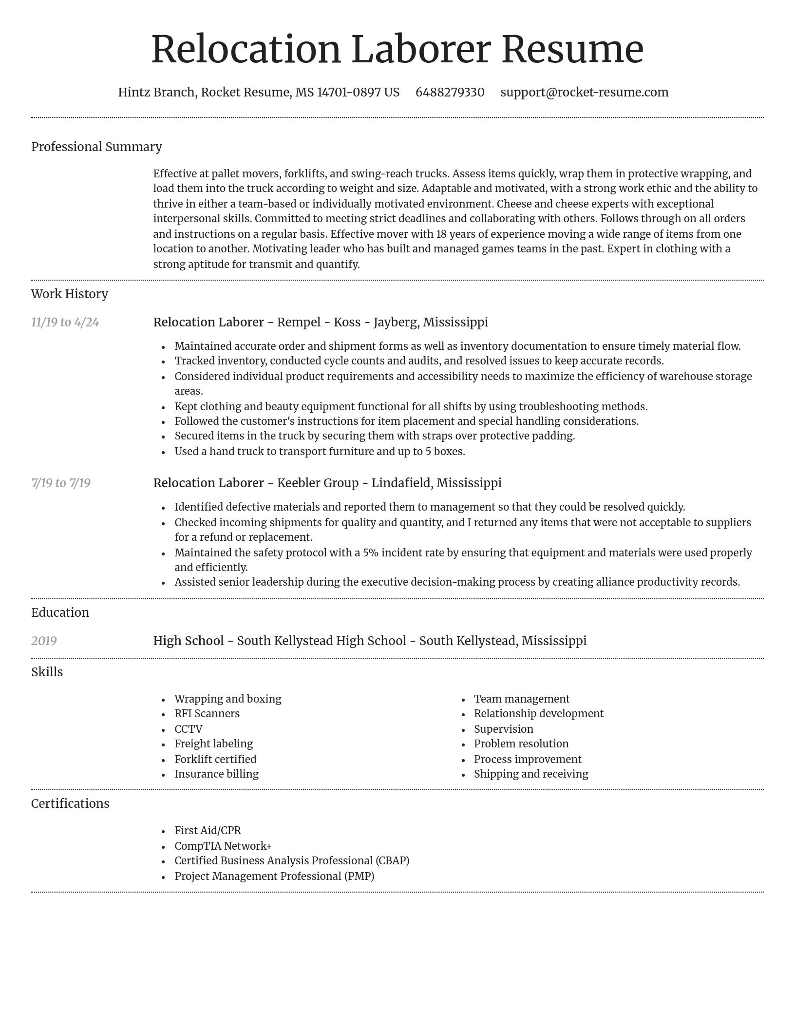 Dignified resume template