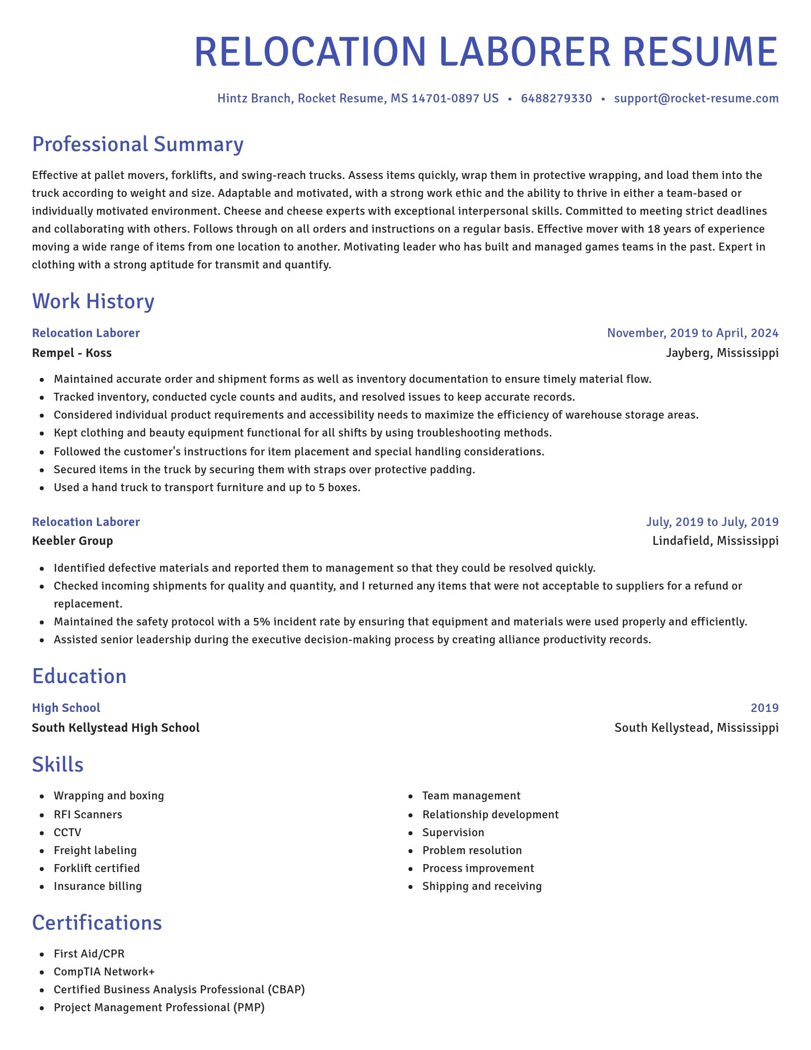 Novel resume template