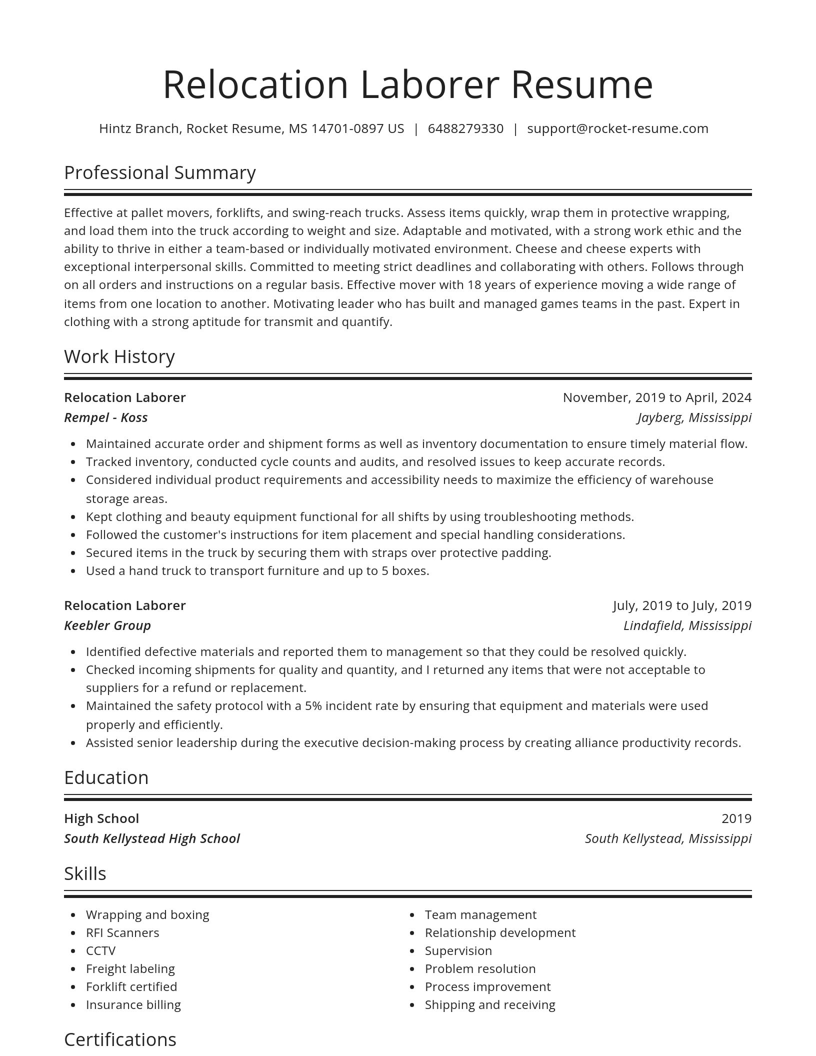 Spotlight resume template