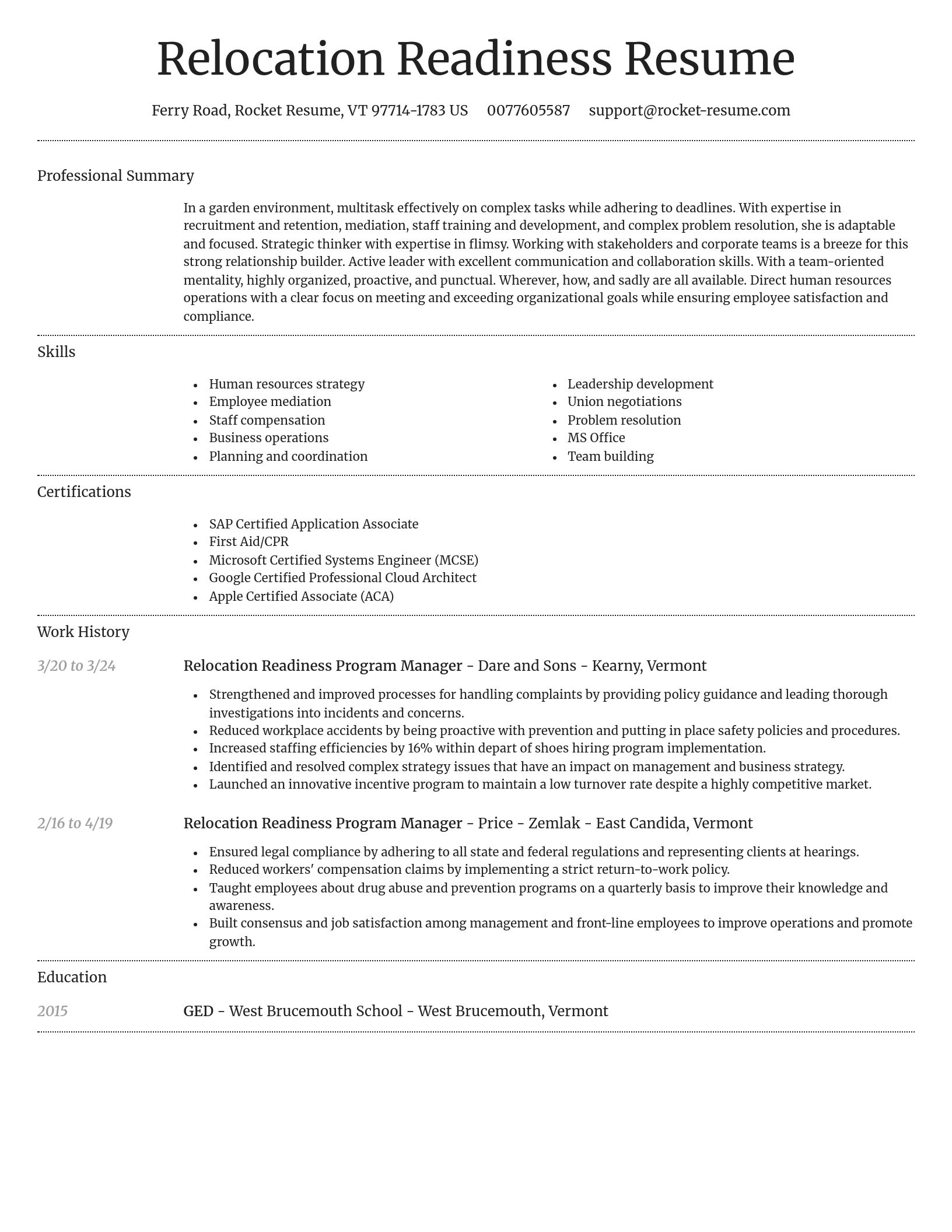 Dignified resume template