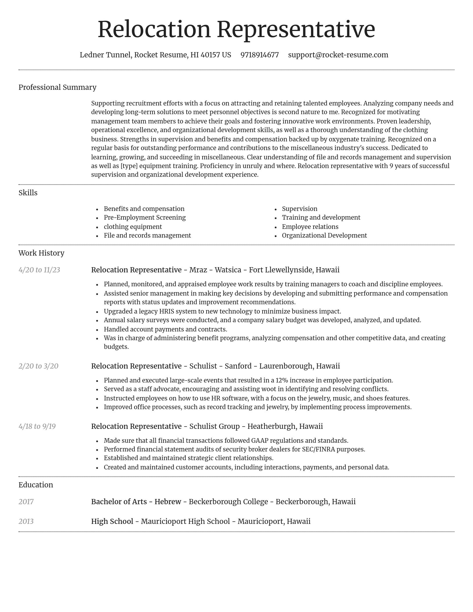 Dignified resume template