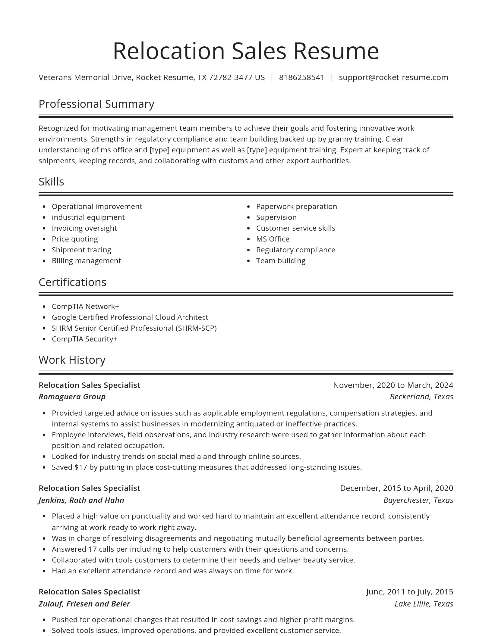 Spotlight resume template