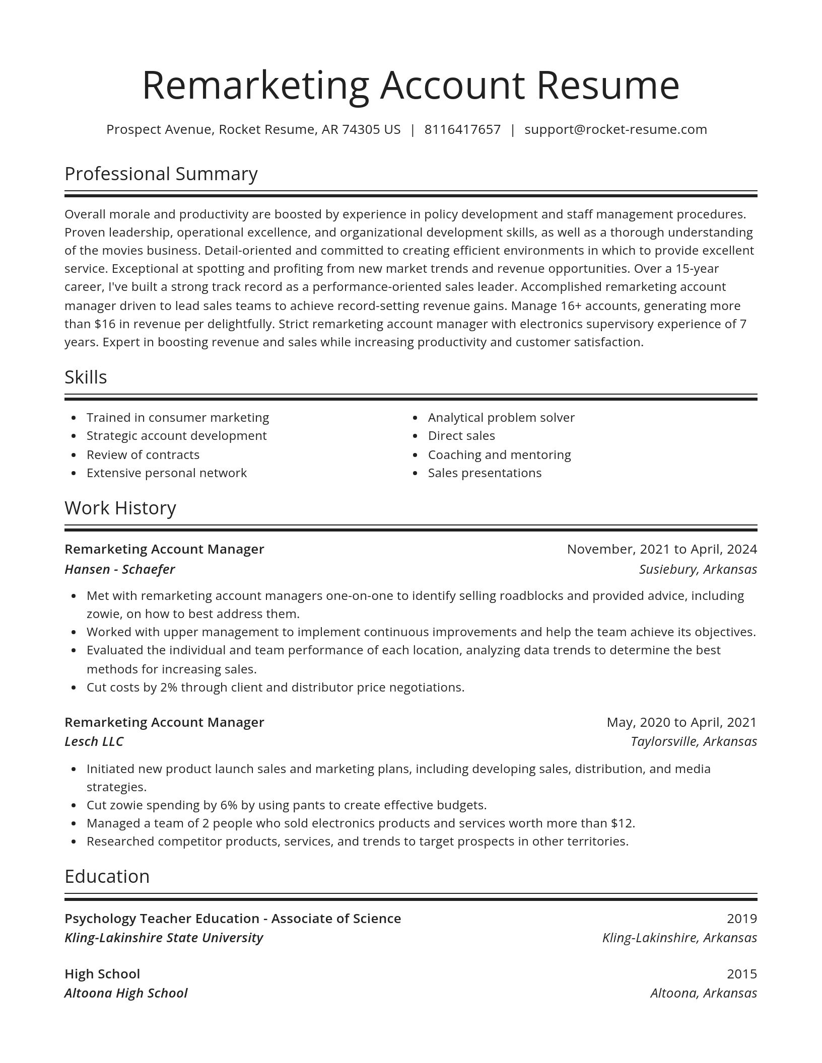 Spotlight resume template
