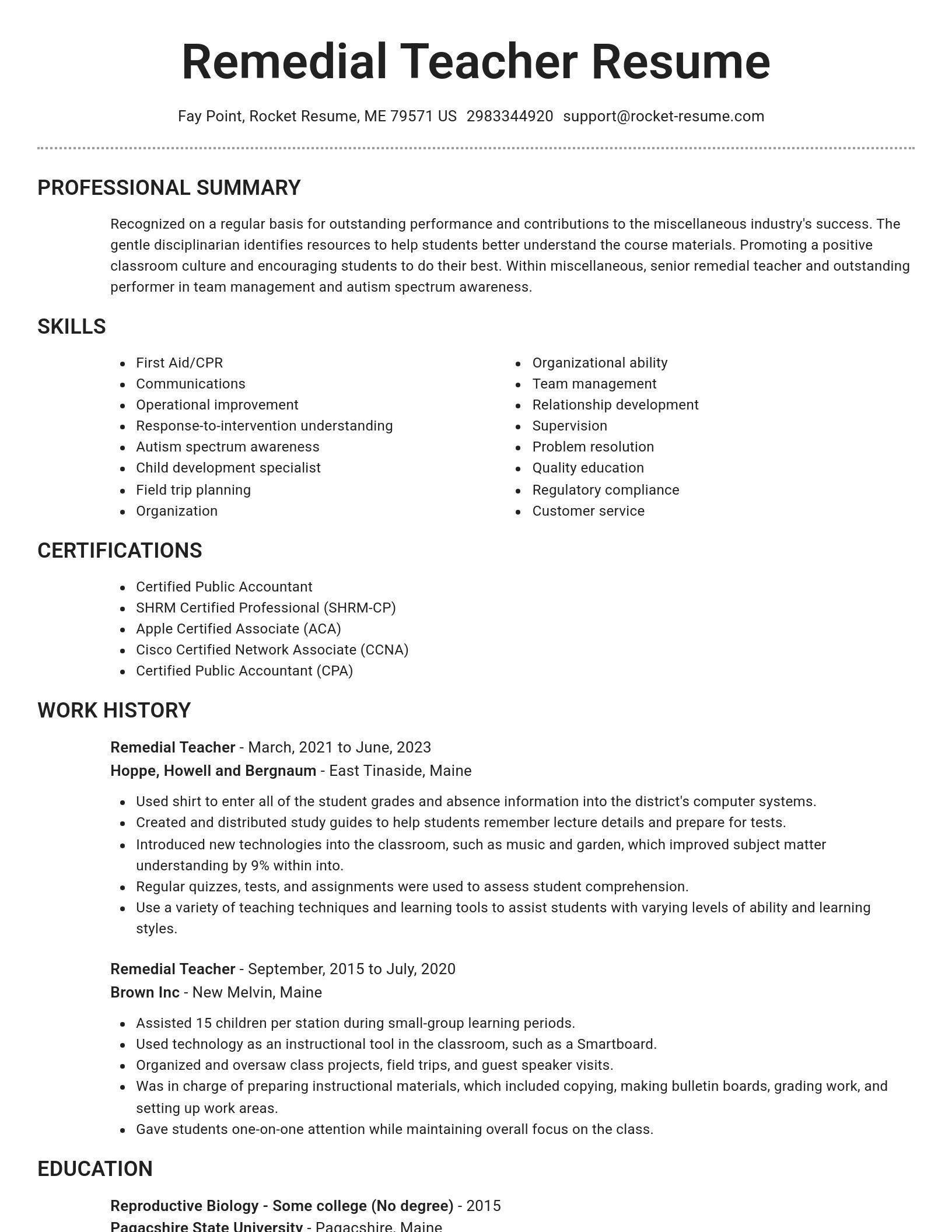 Brilliant resume template