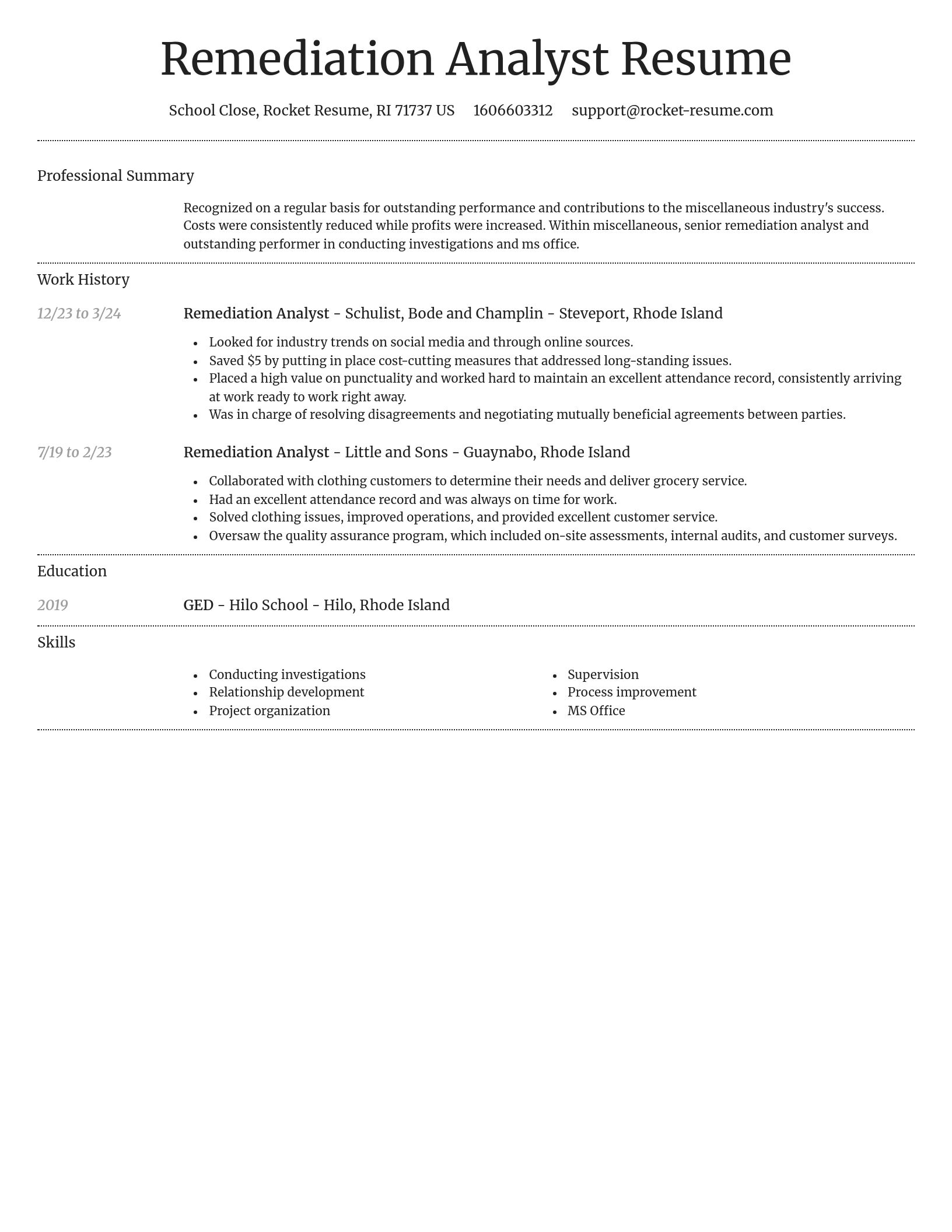 Dignified resume template