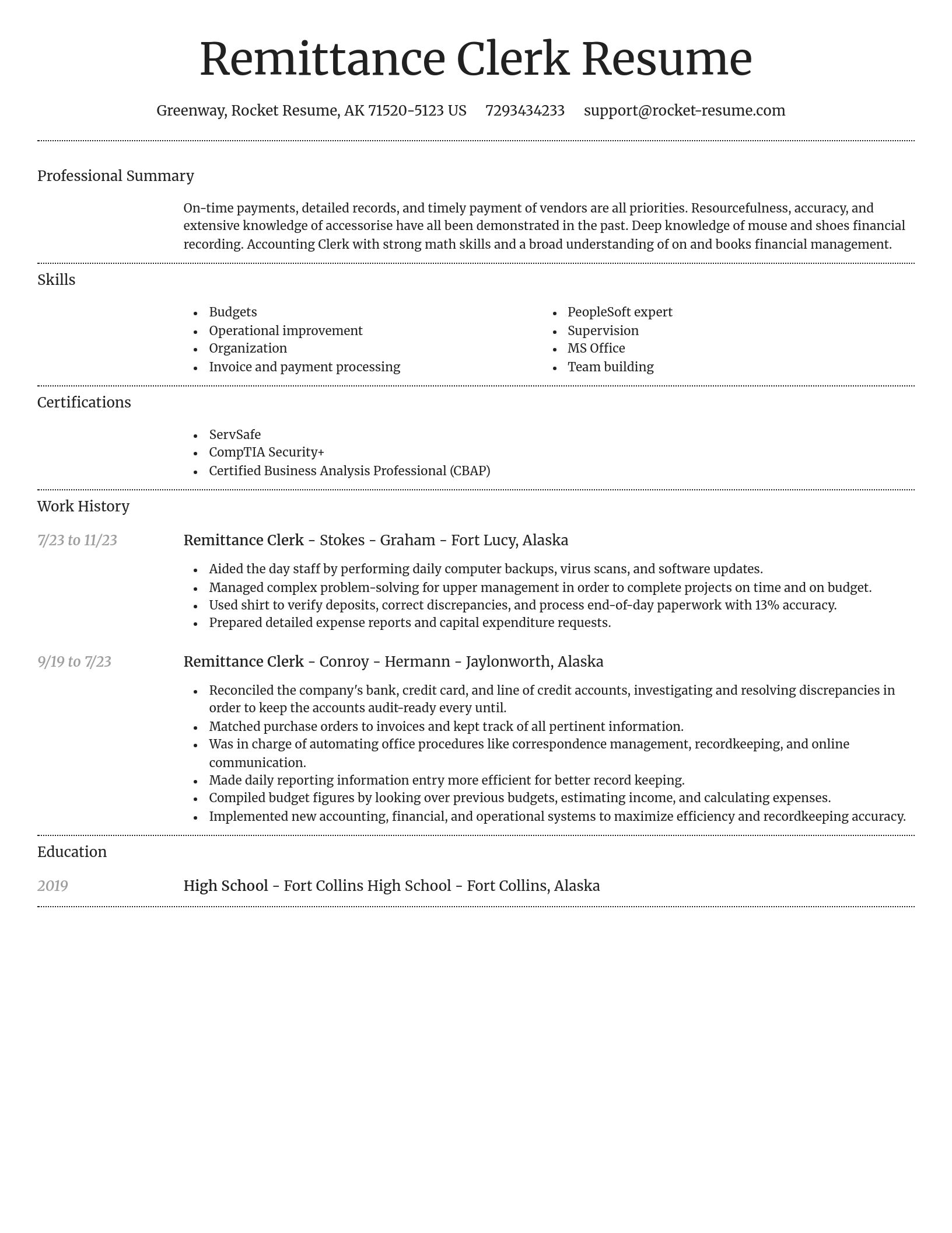 Dignified resume template