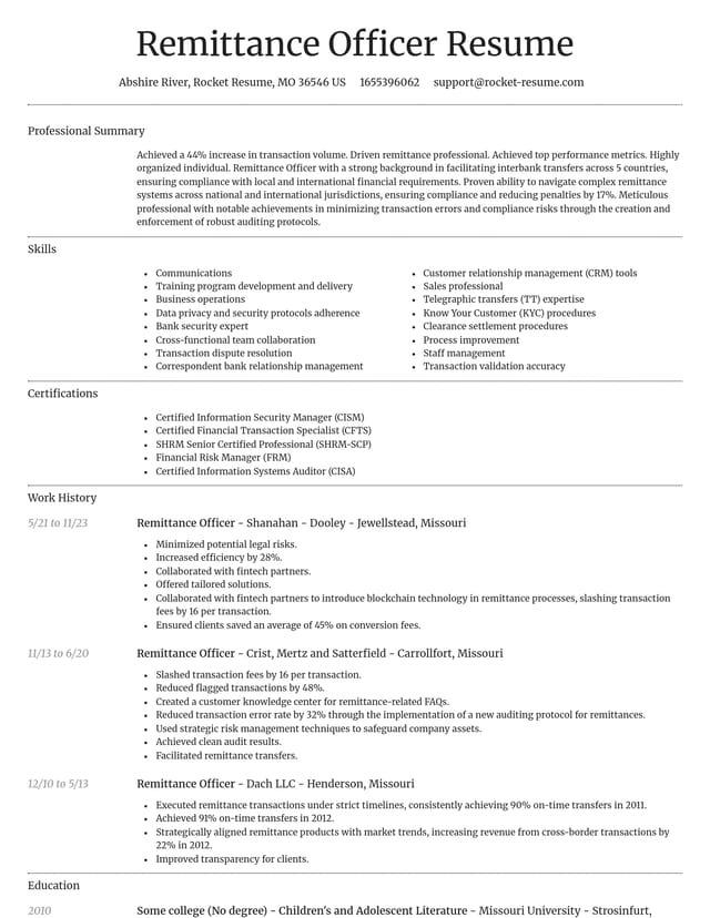 Dignified resume template