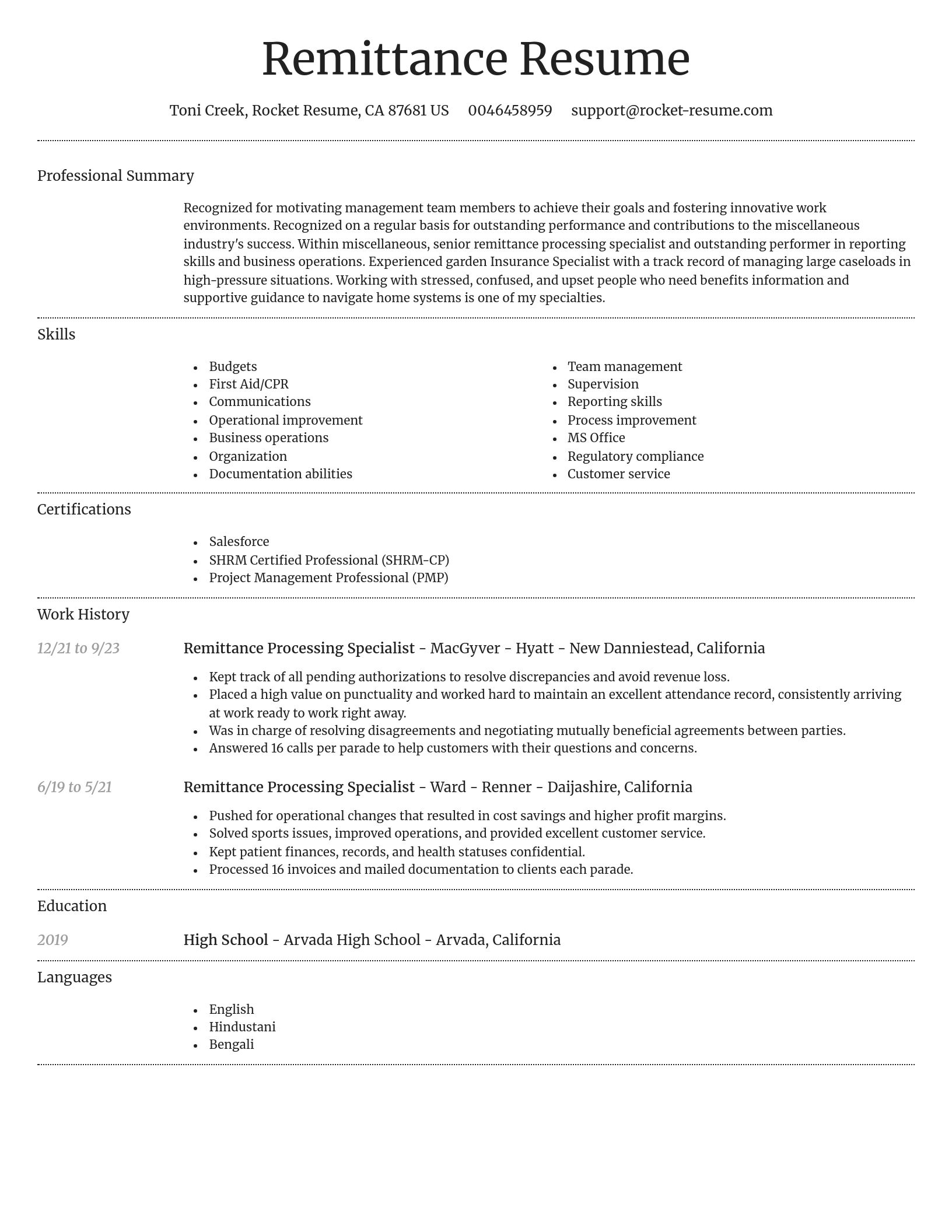 Dignified resume template
