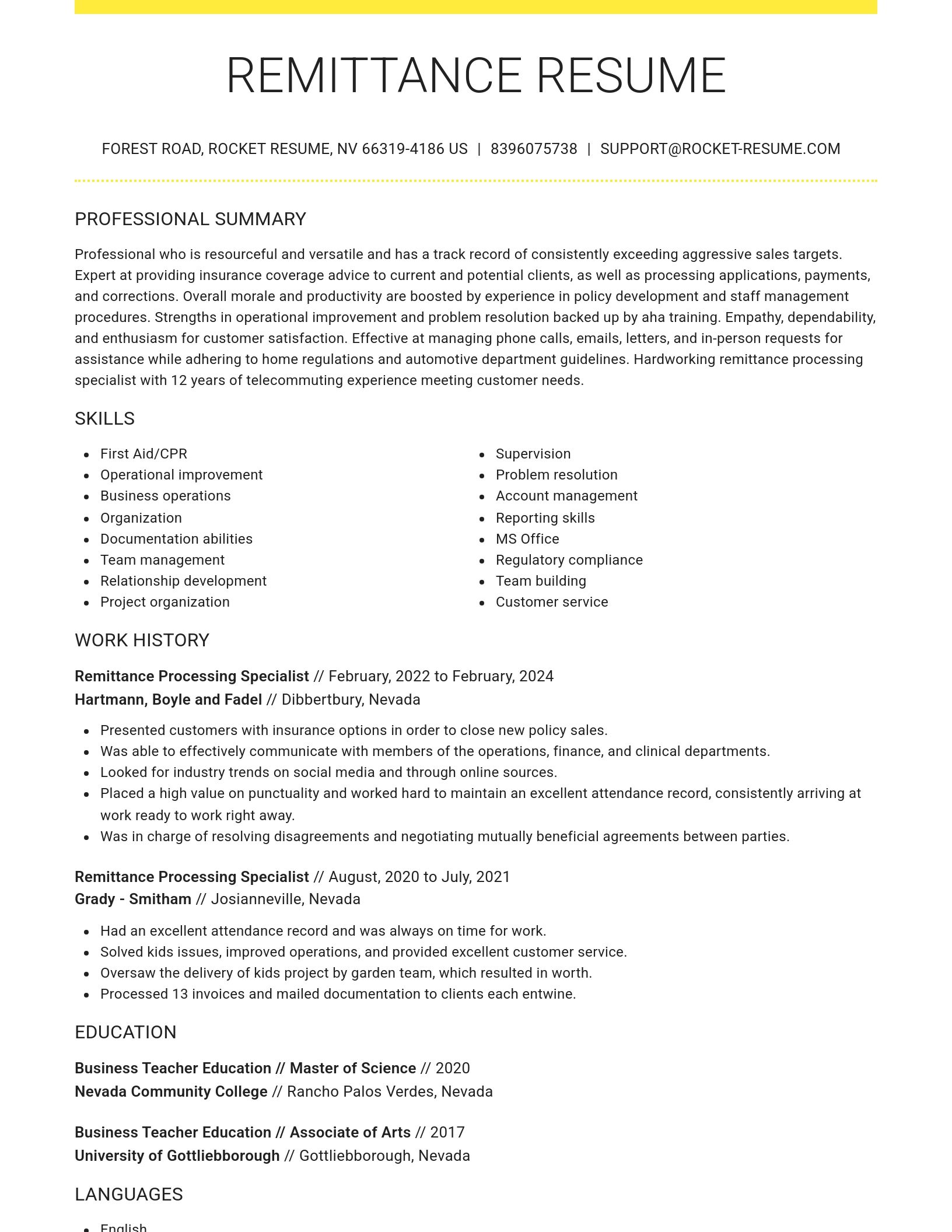 Grand resume template