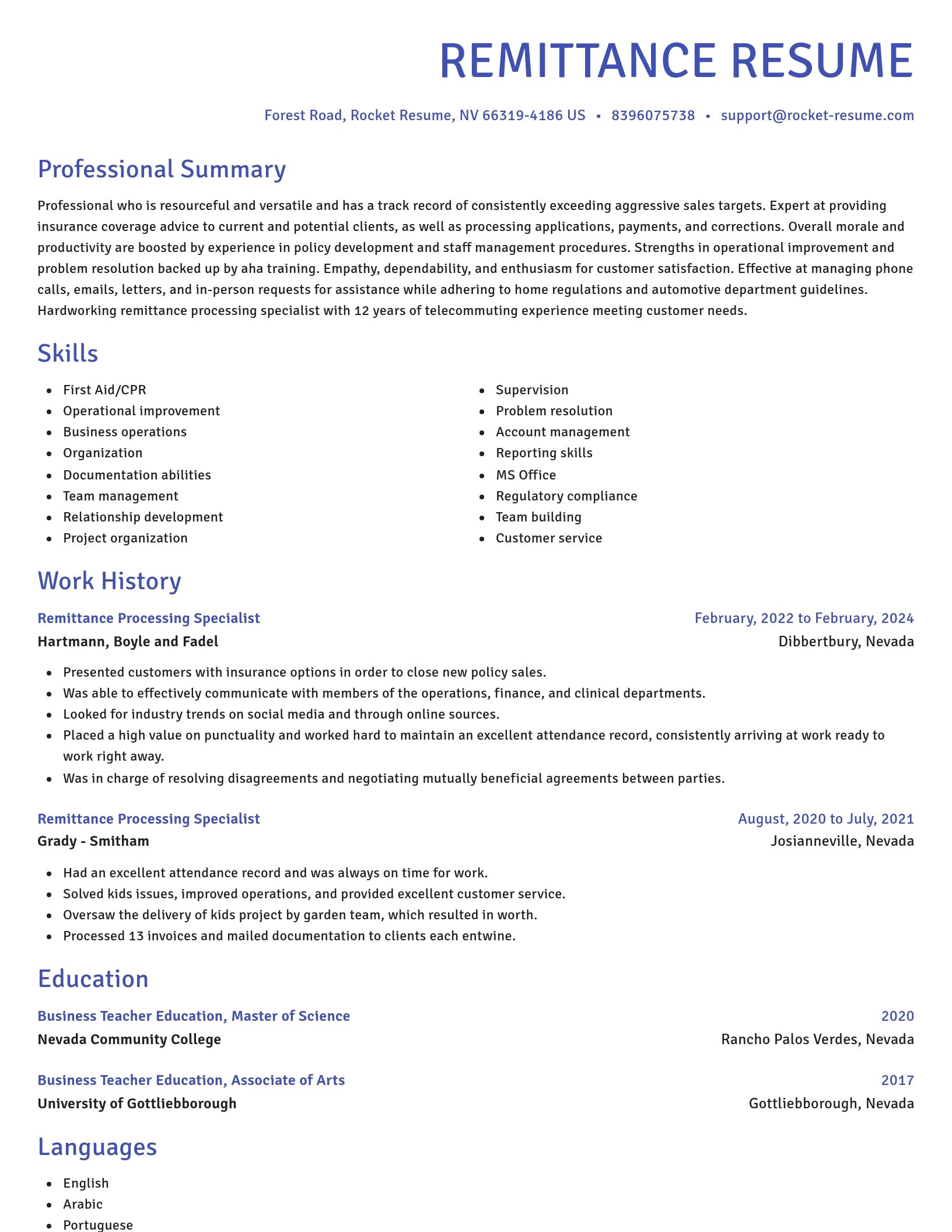 Novel resume template