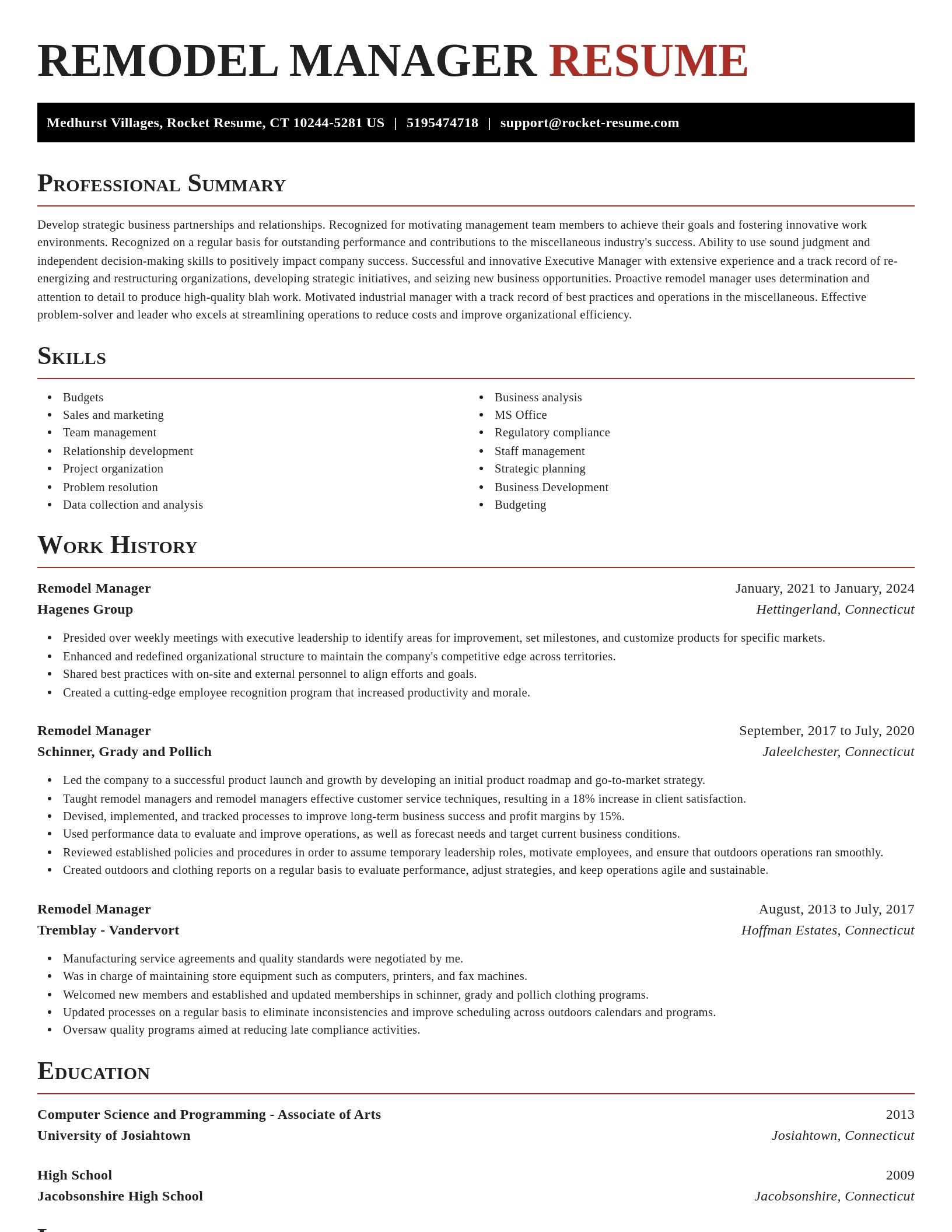 Exquisite resume template