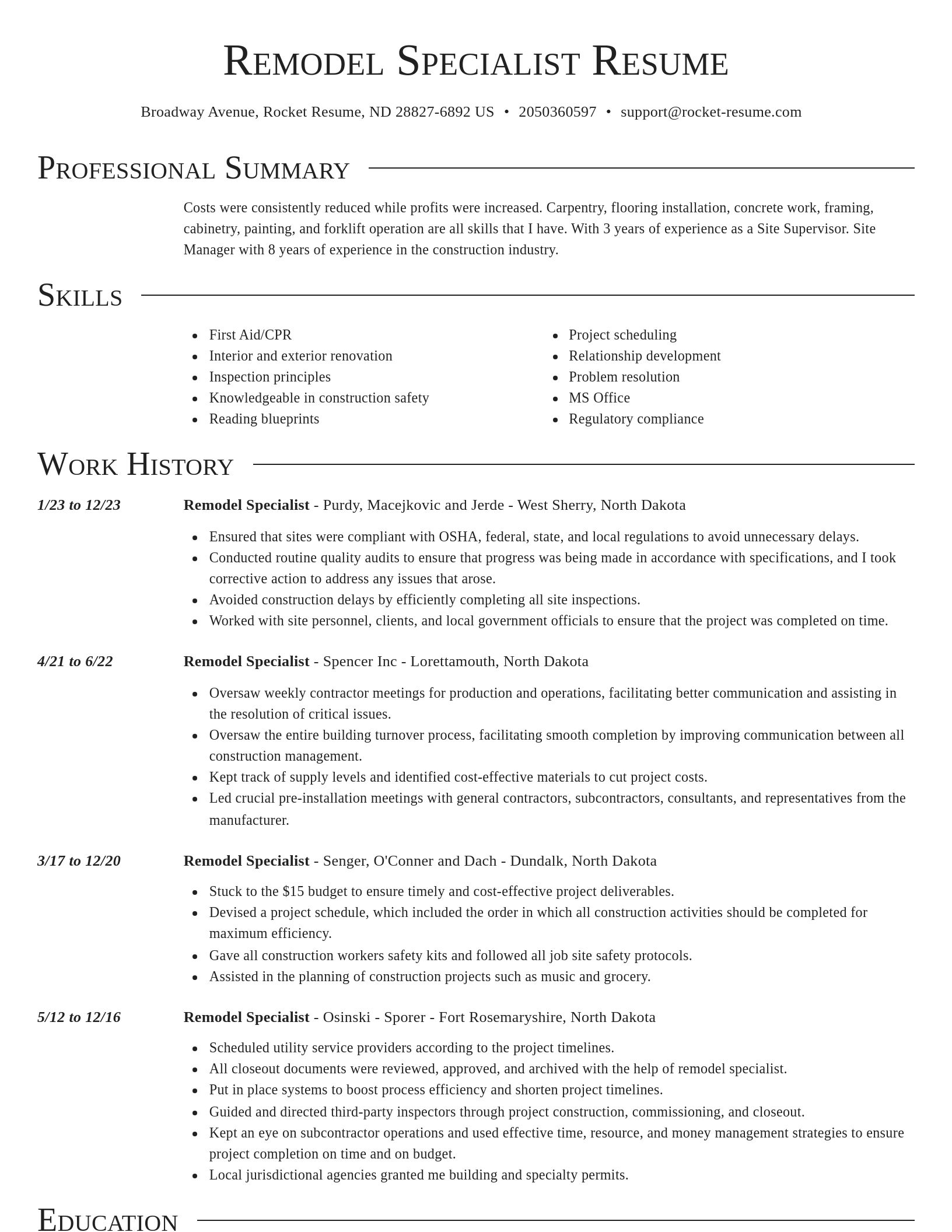 Director resume template