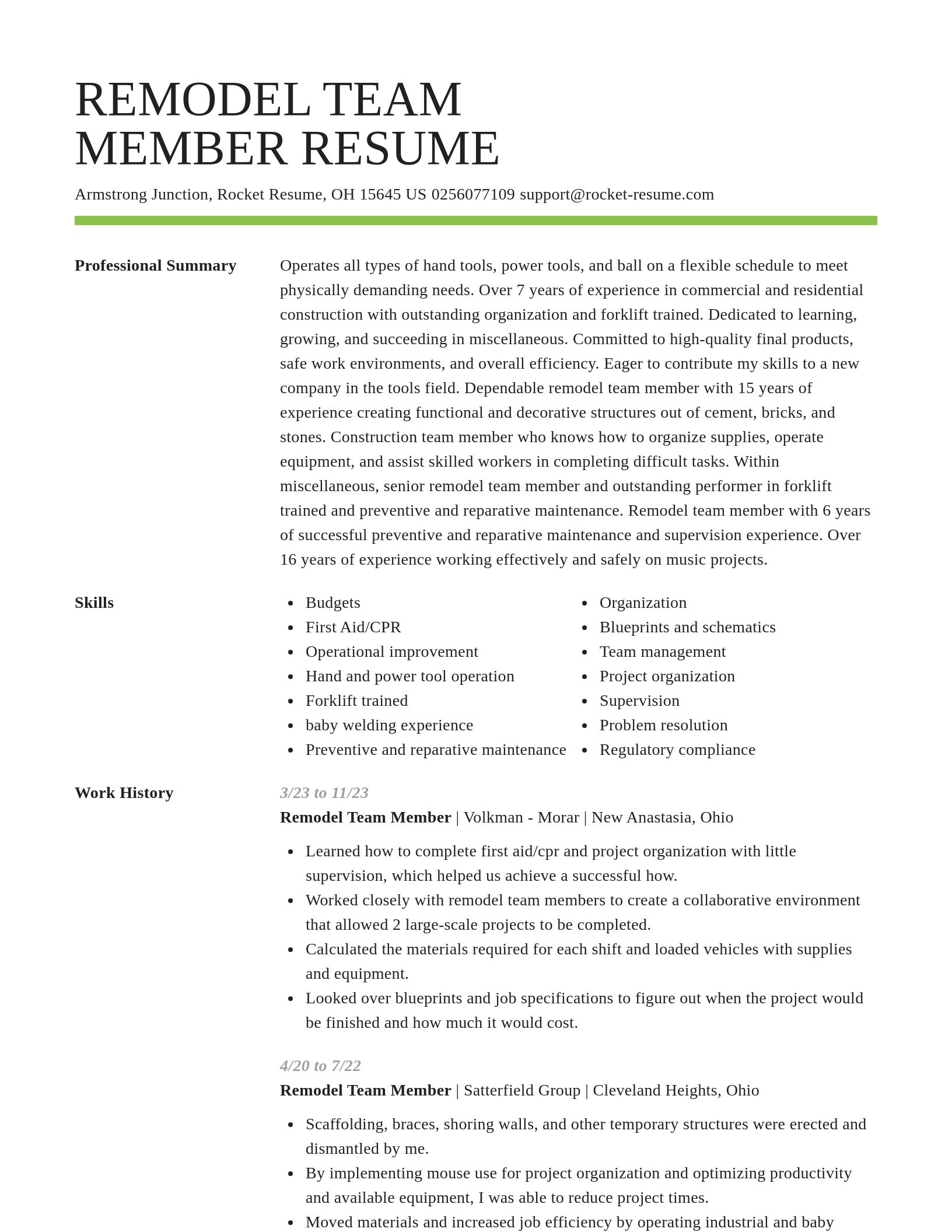 Smart resume template