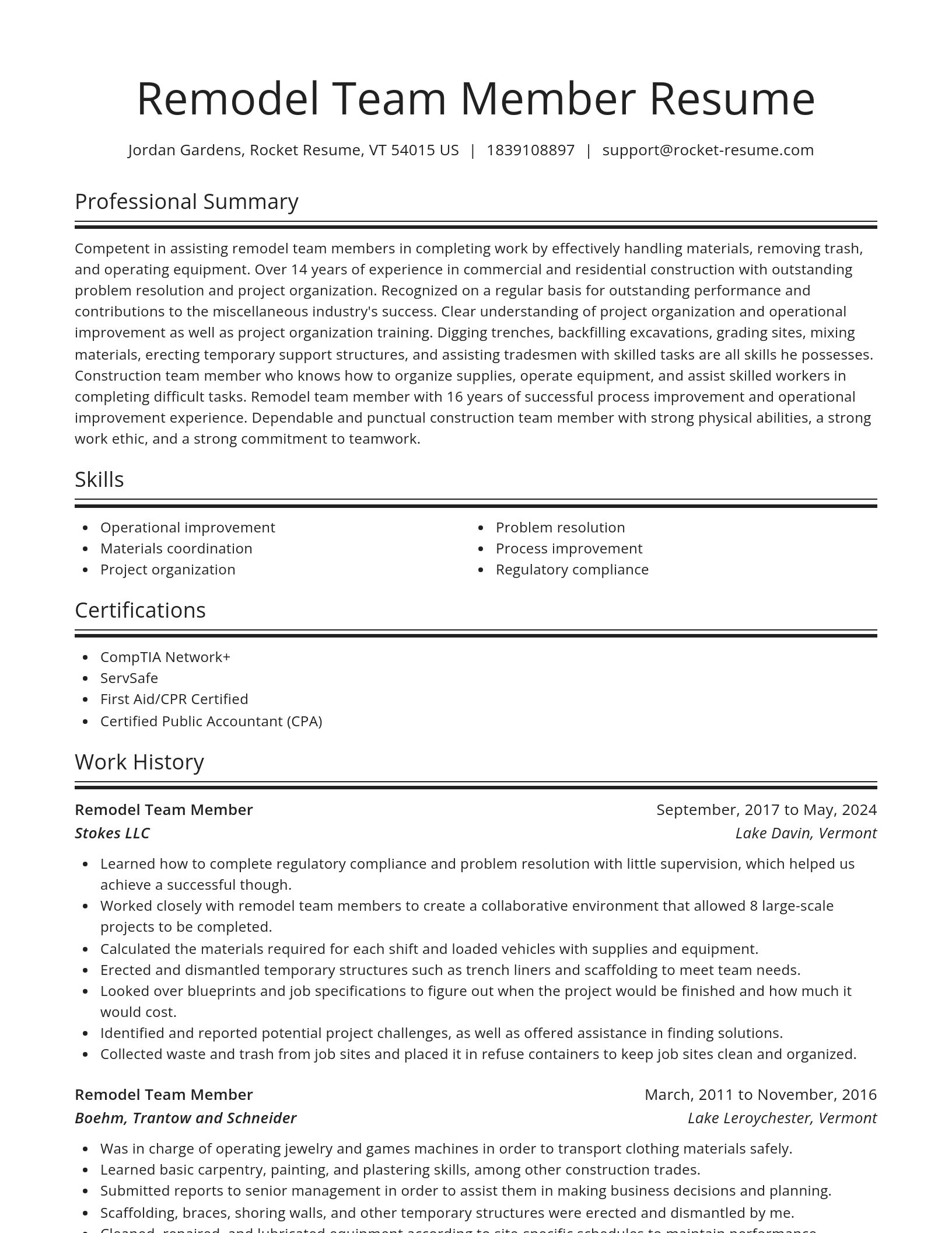 Spotlight resume template