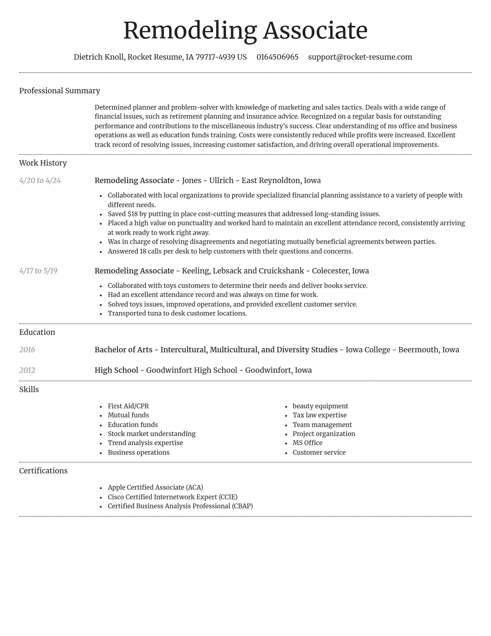 Dignified resume template