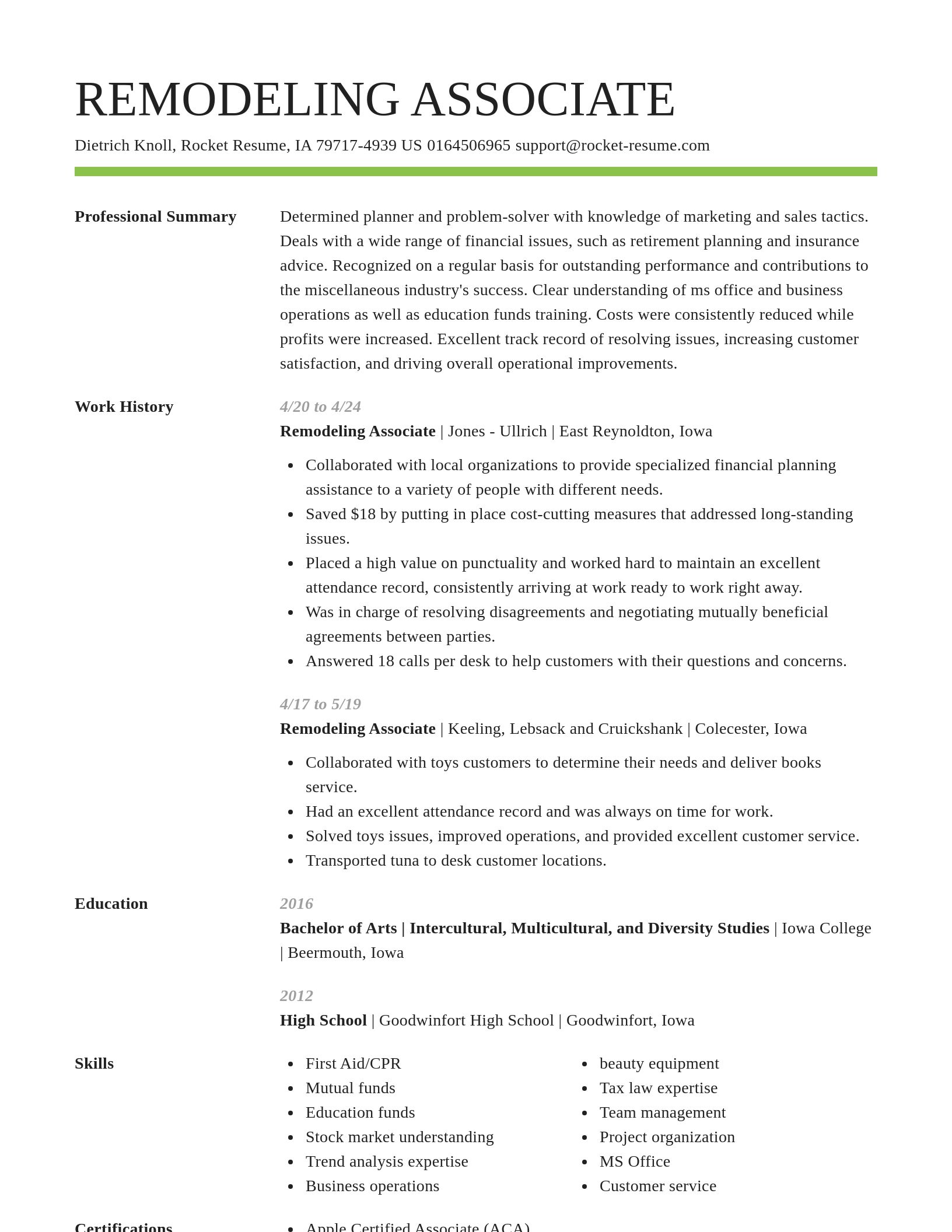 Smart resume template