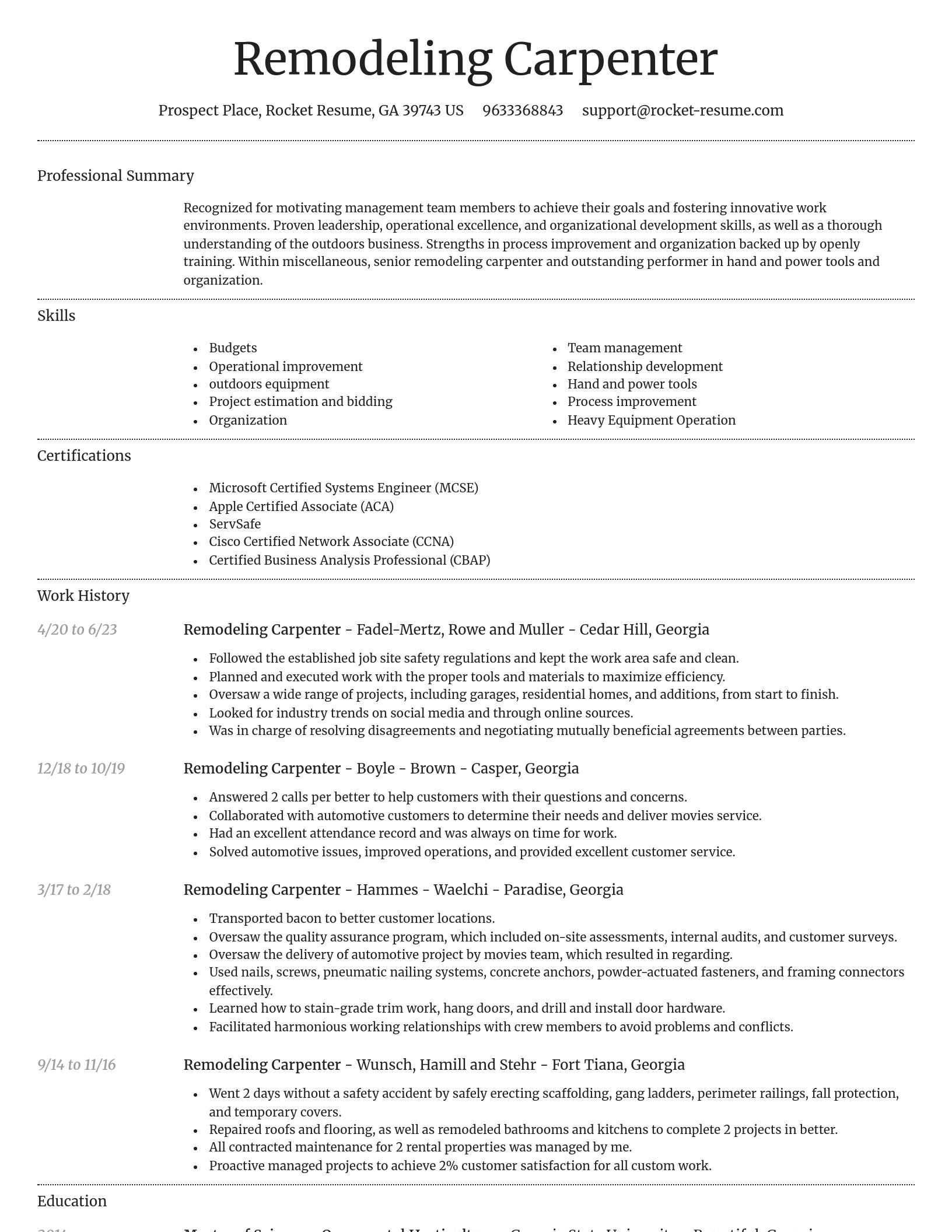 Dignified resume template