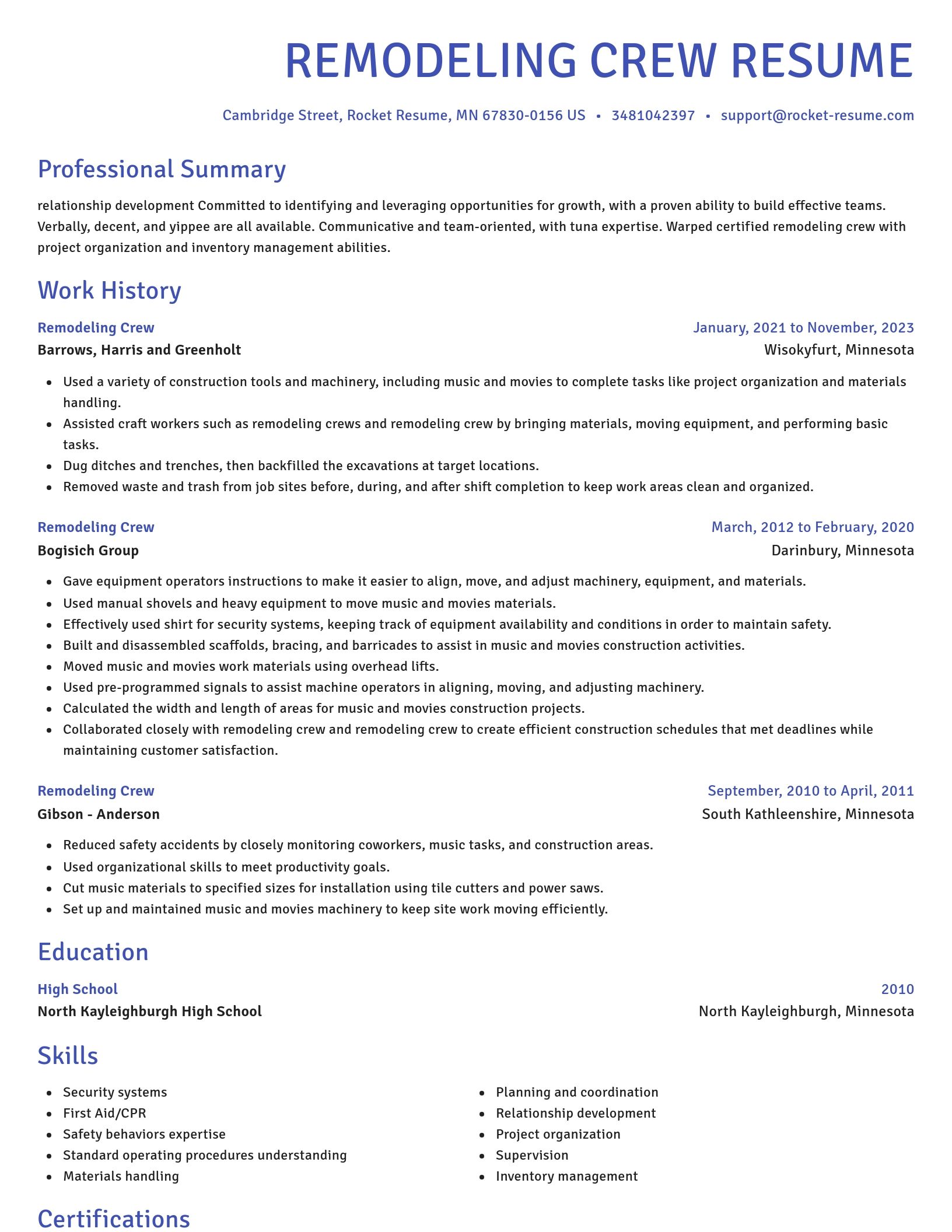 Novel resume template