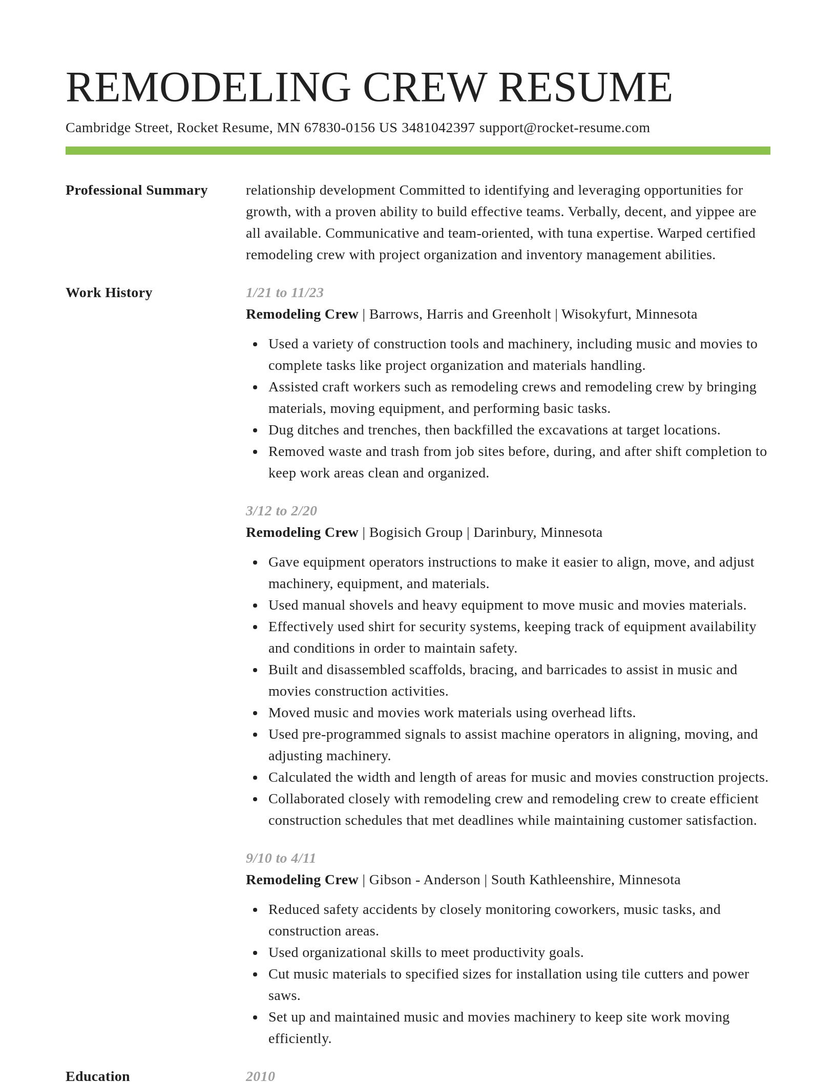 Smart resume template