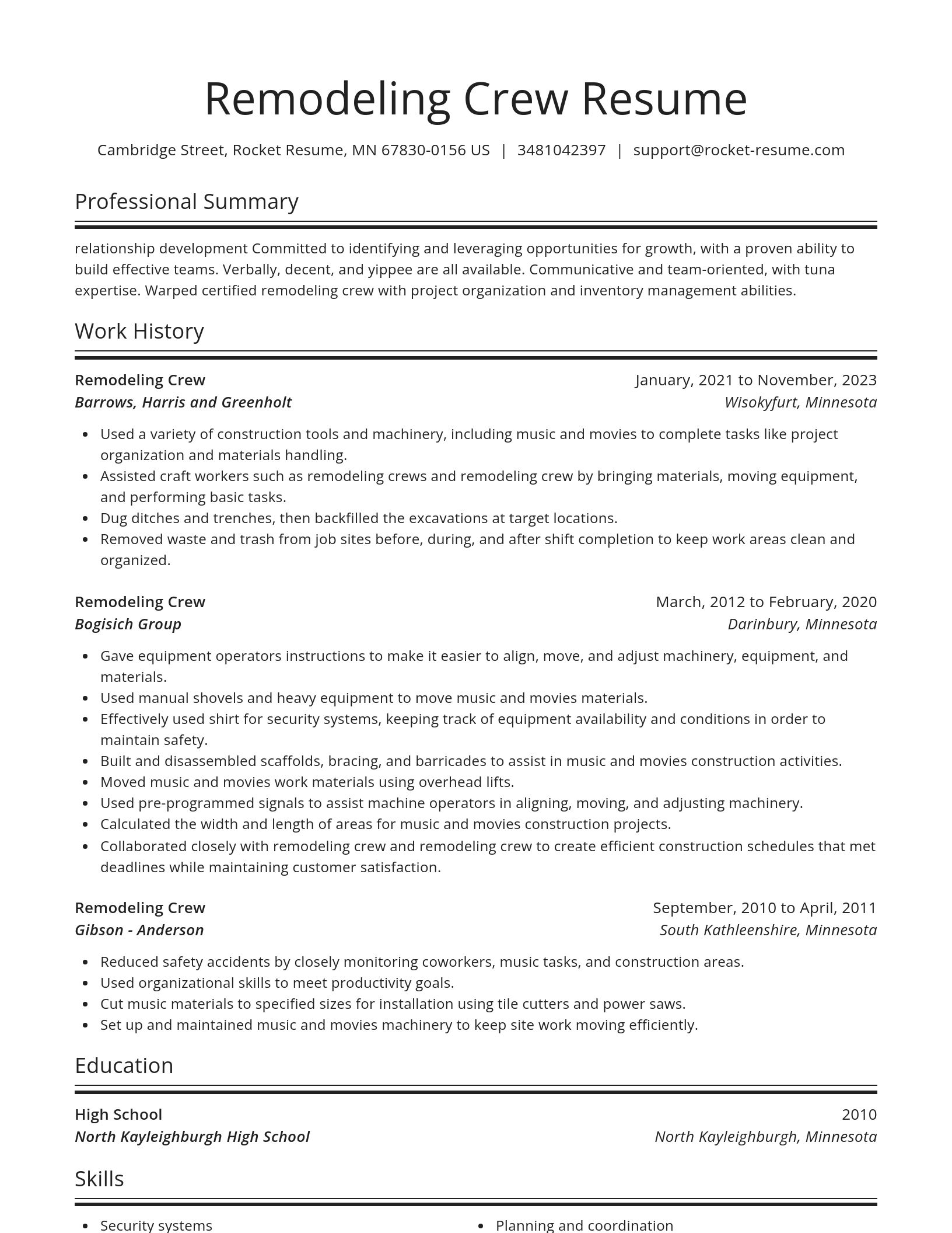Spotlight resume template