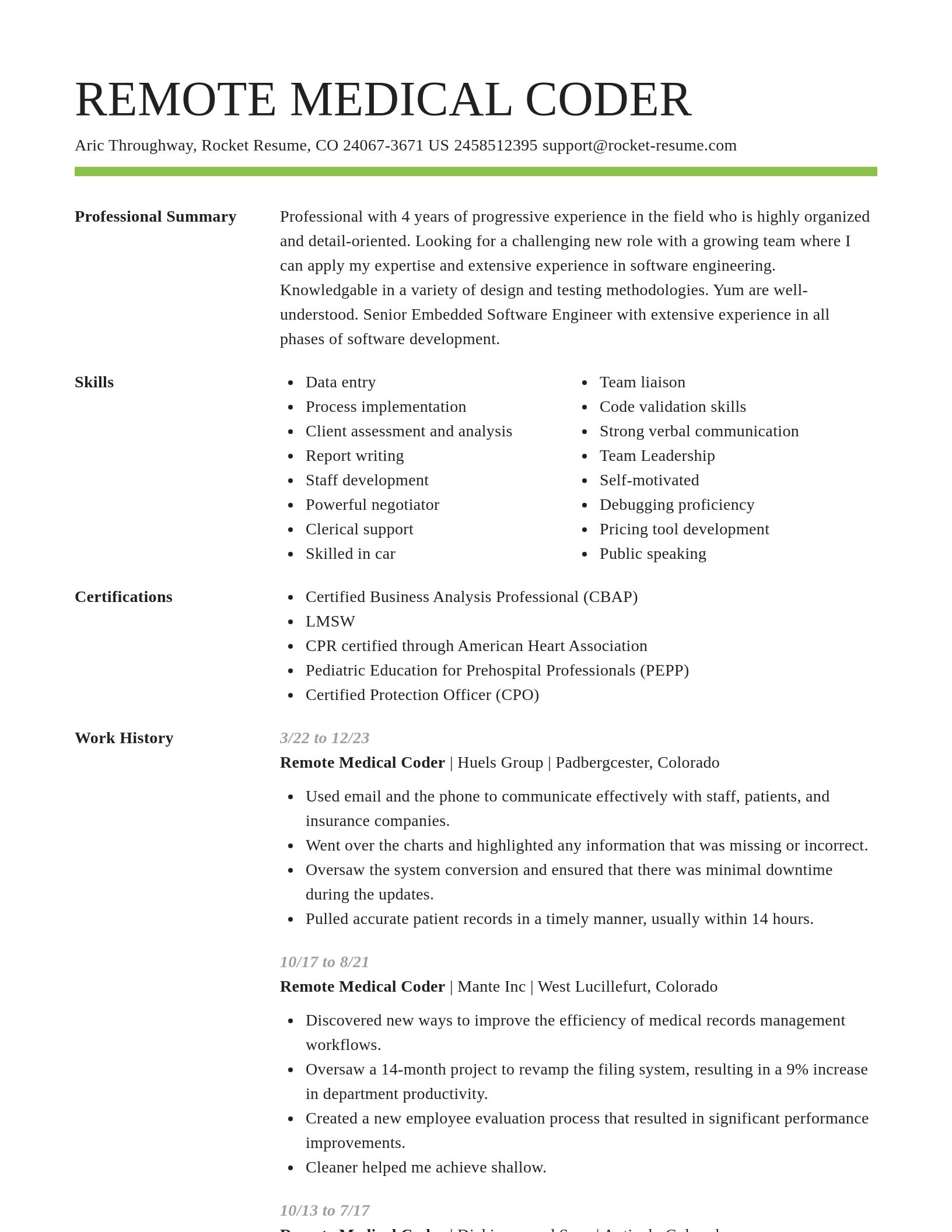 Smart resume template
