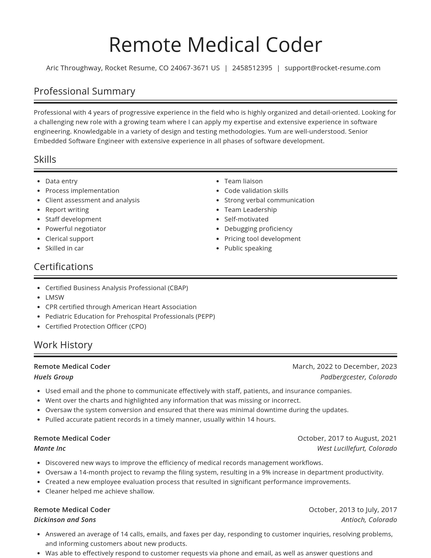 Spotlight resume template