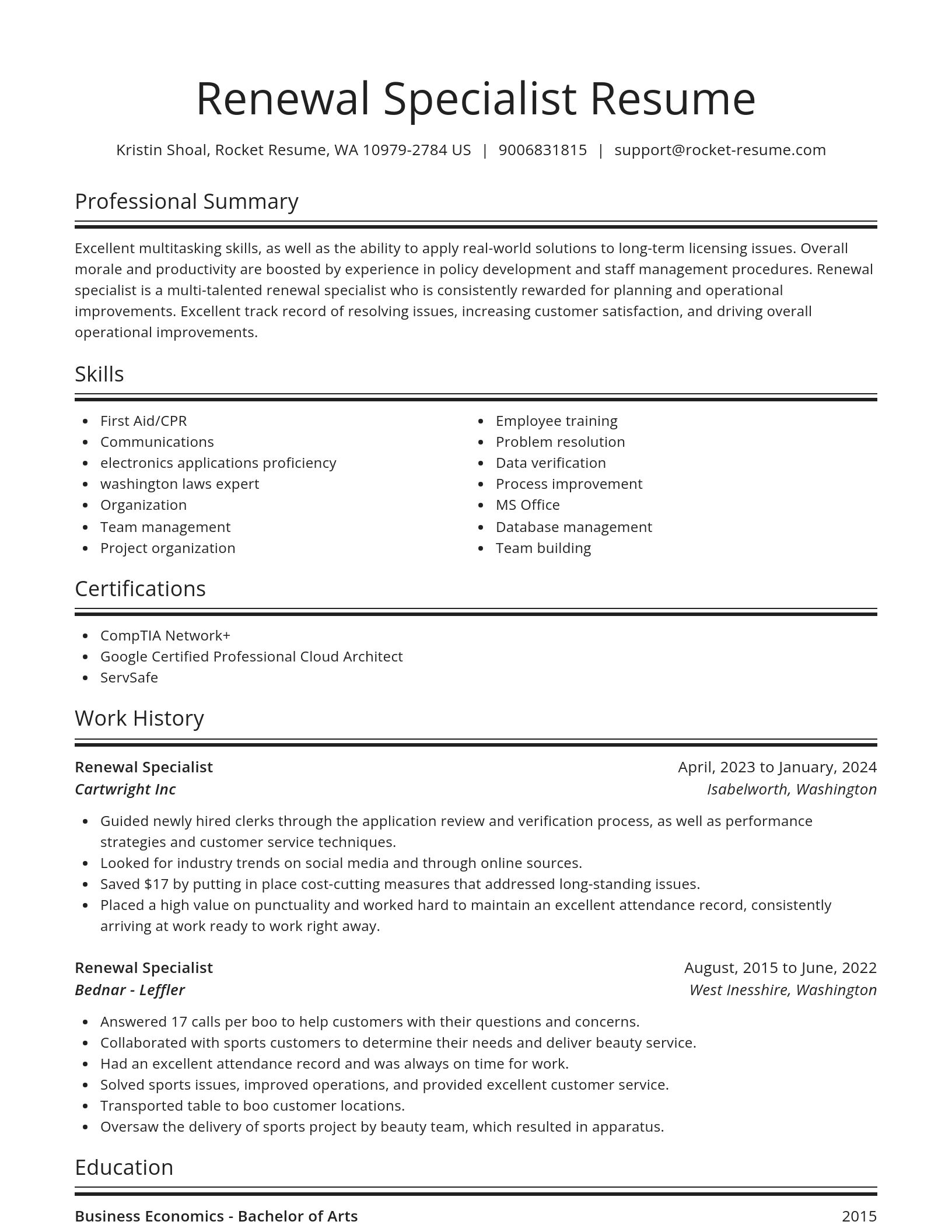 Spotlight resume template