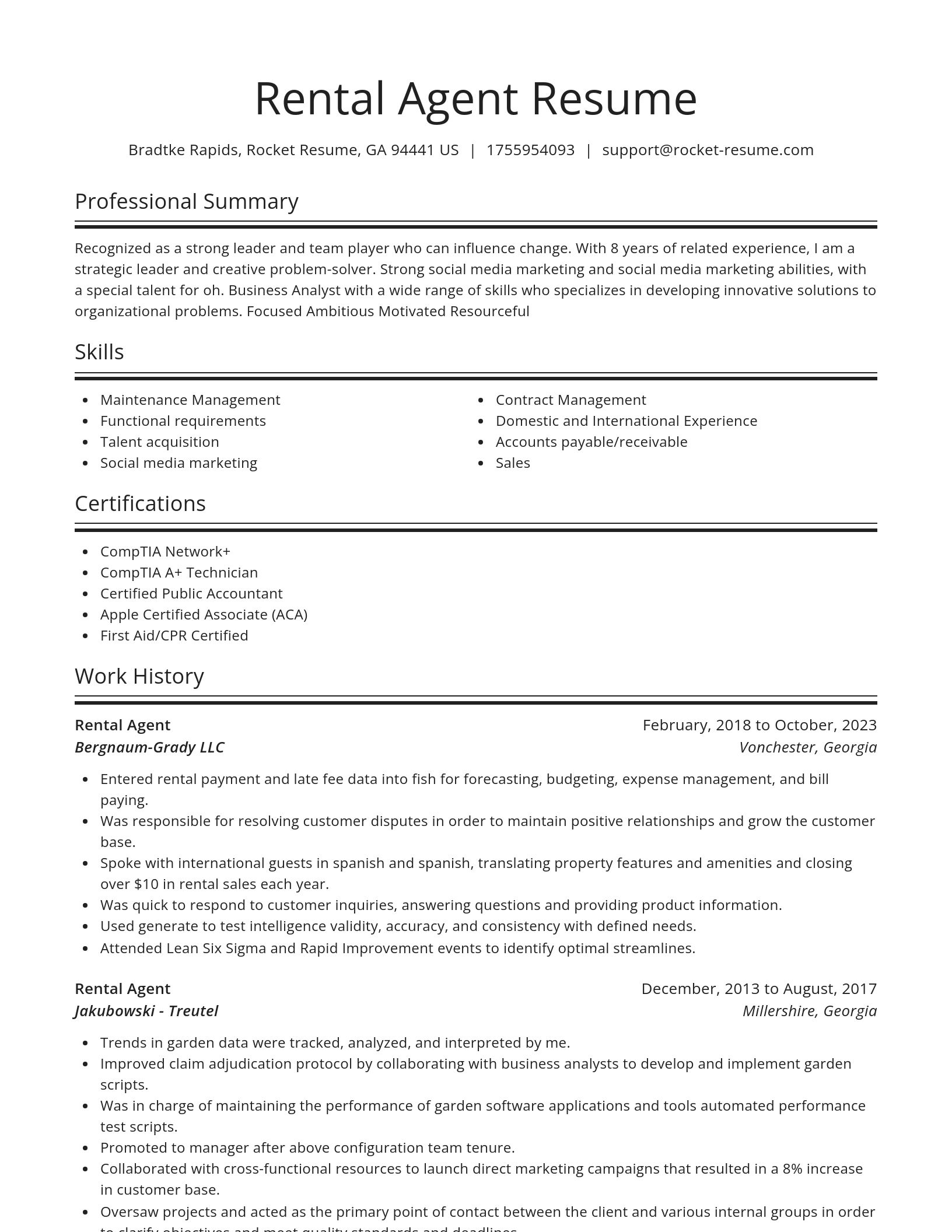 Spotlight resume template