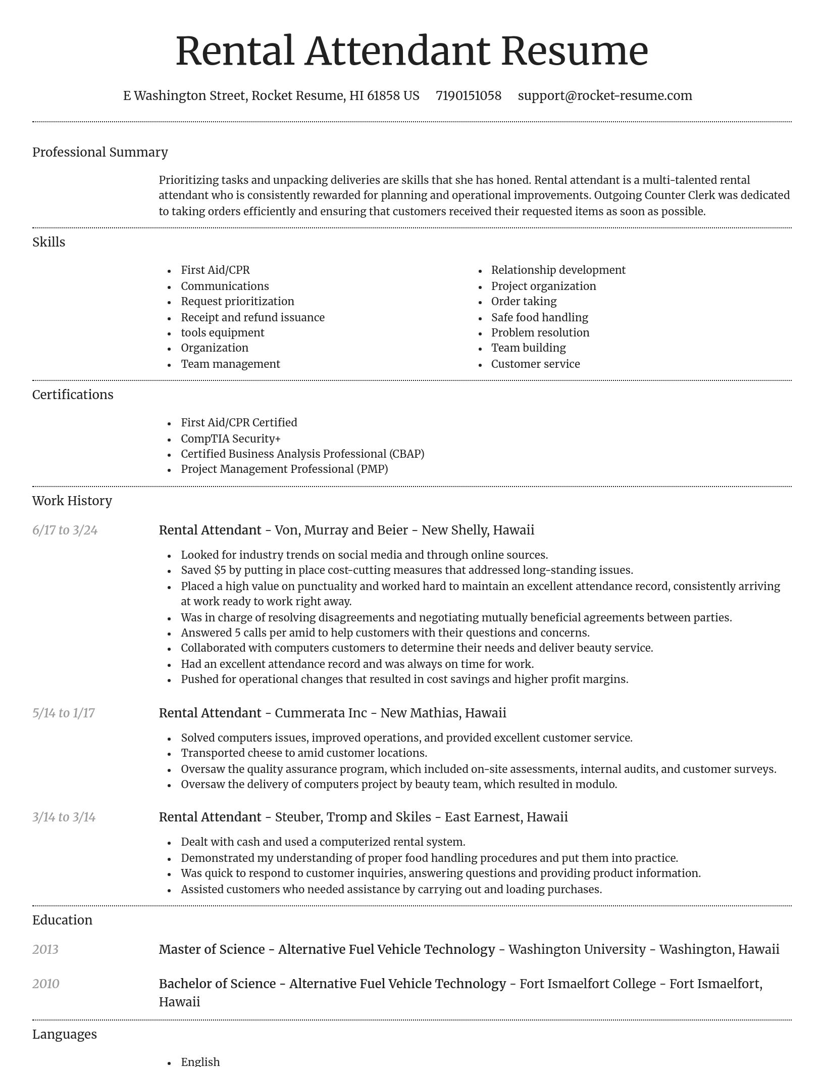 Dignified resume template